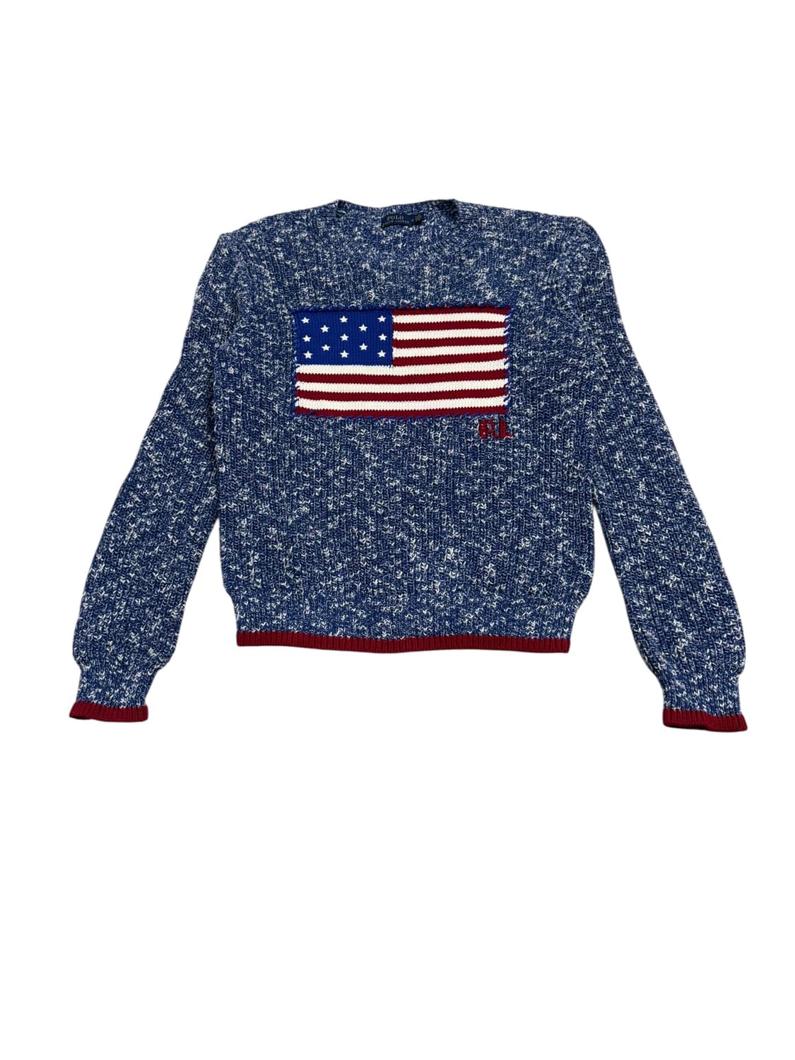 폴로 랄프로렌 성조기 코튼 니트 스웨터 블루 상품이미지2