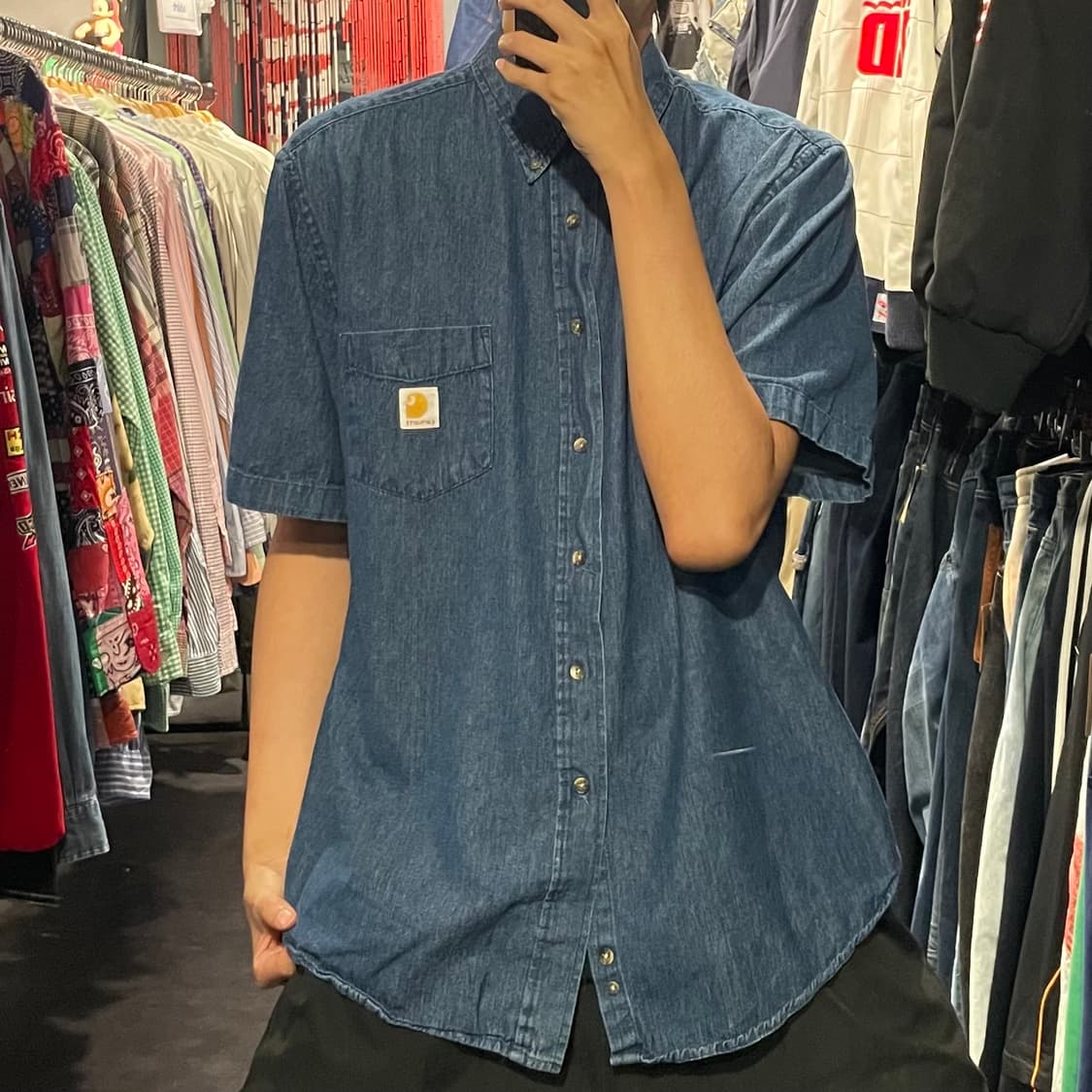 [IM] carhartt 칼하트 진청 데님 반팔셔츠 상품이미지2
