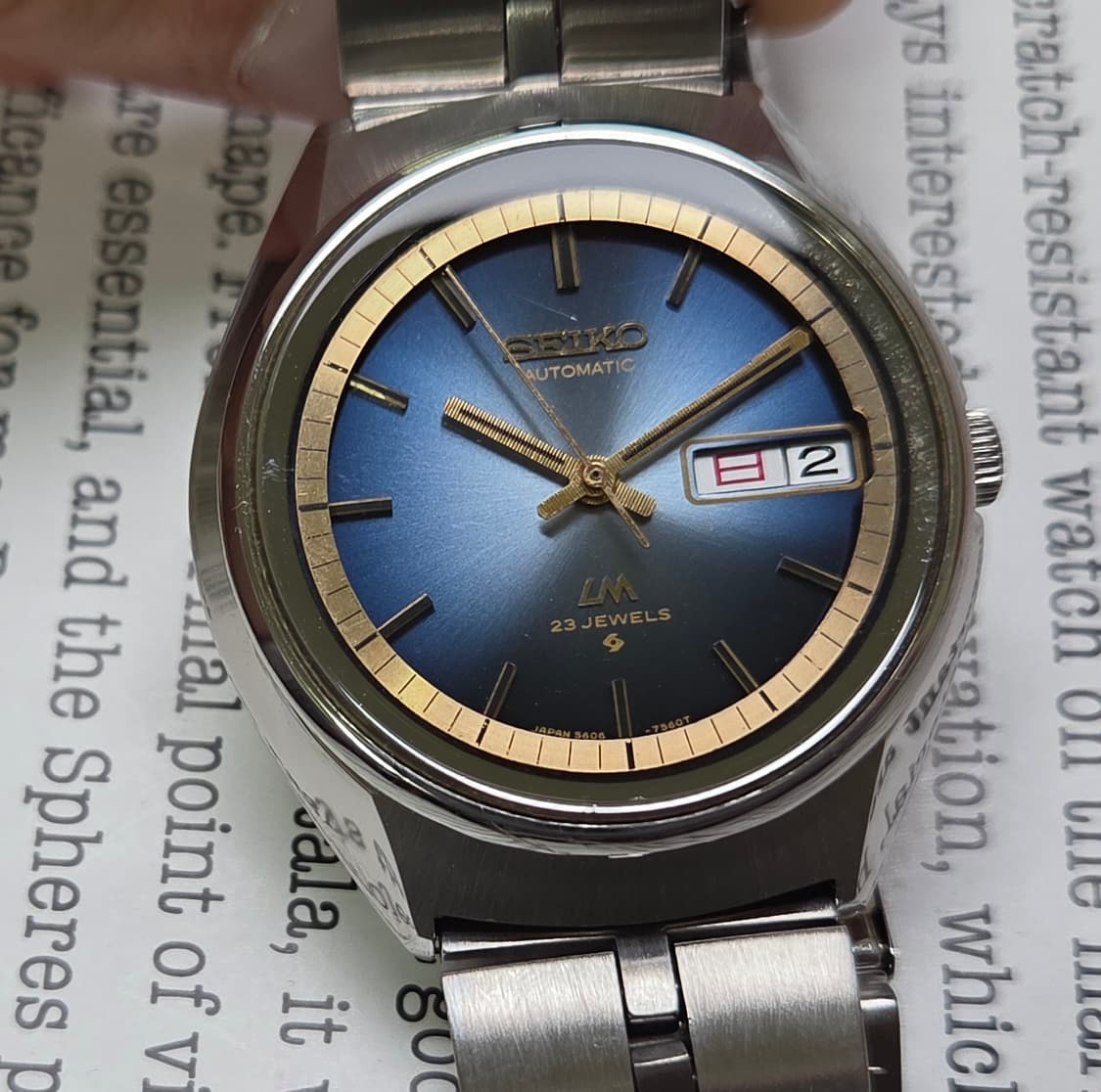 레어] 빈티지 세이코 LM로드매틱 순정 블루그라데이션 한자 데이데이트 상품이미지10