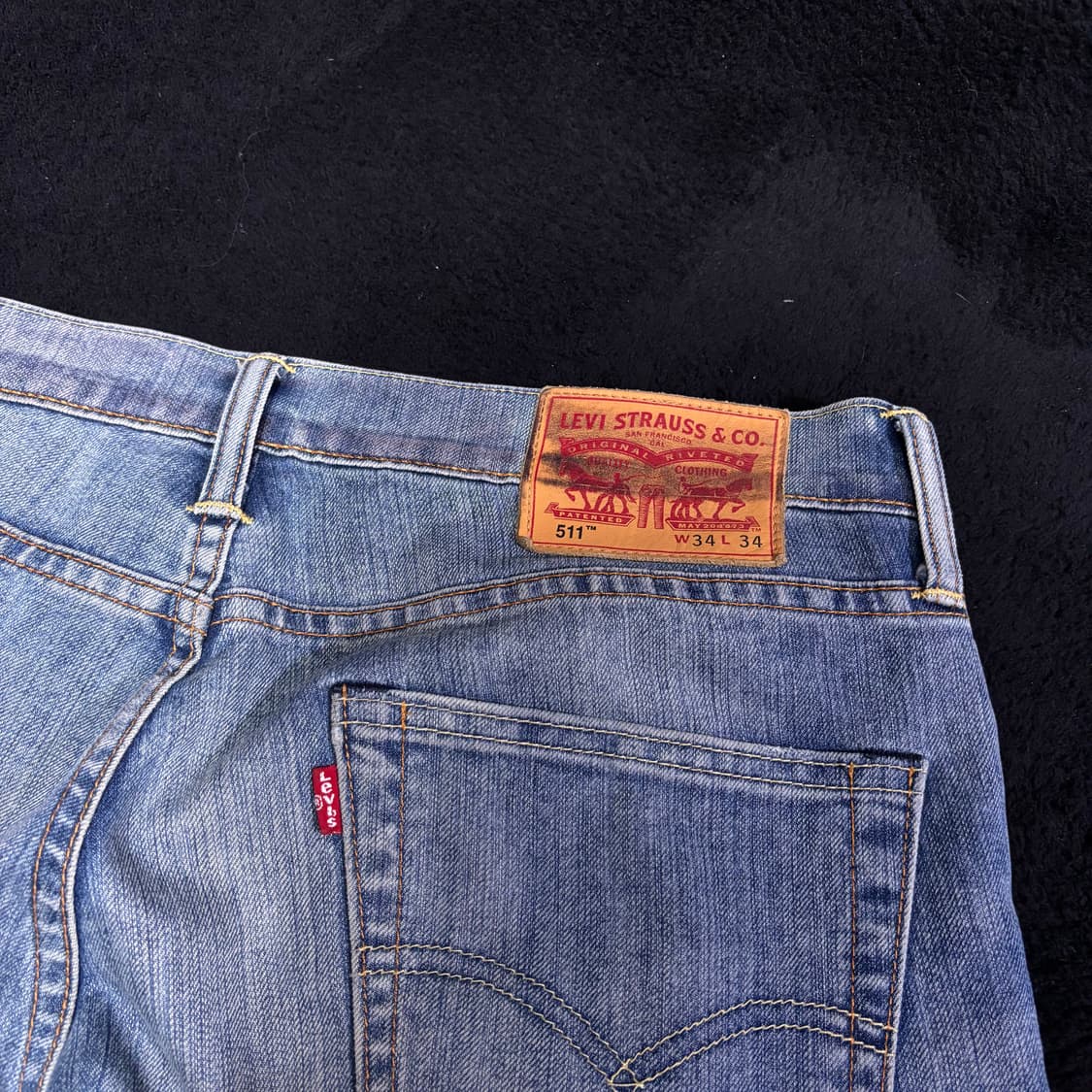 34 리바이스511 연청 워싱 데님팬츠 상품이미지3