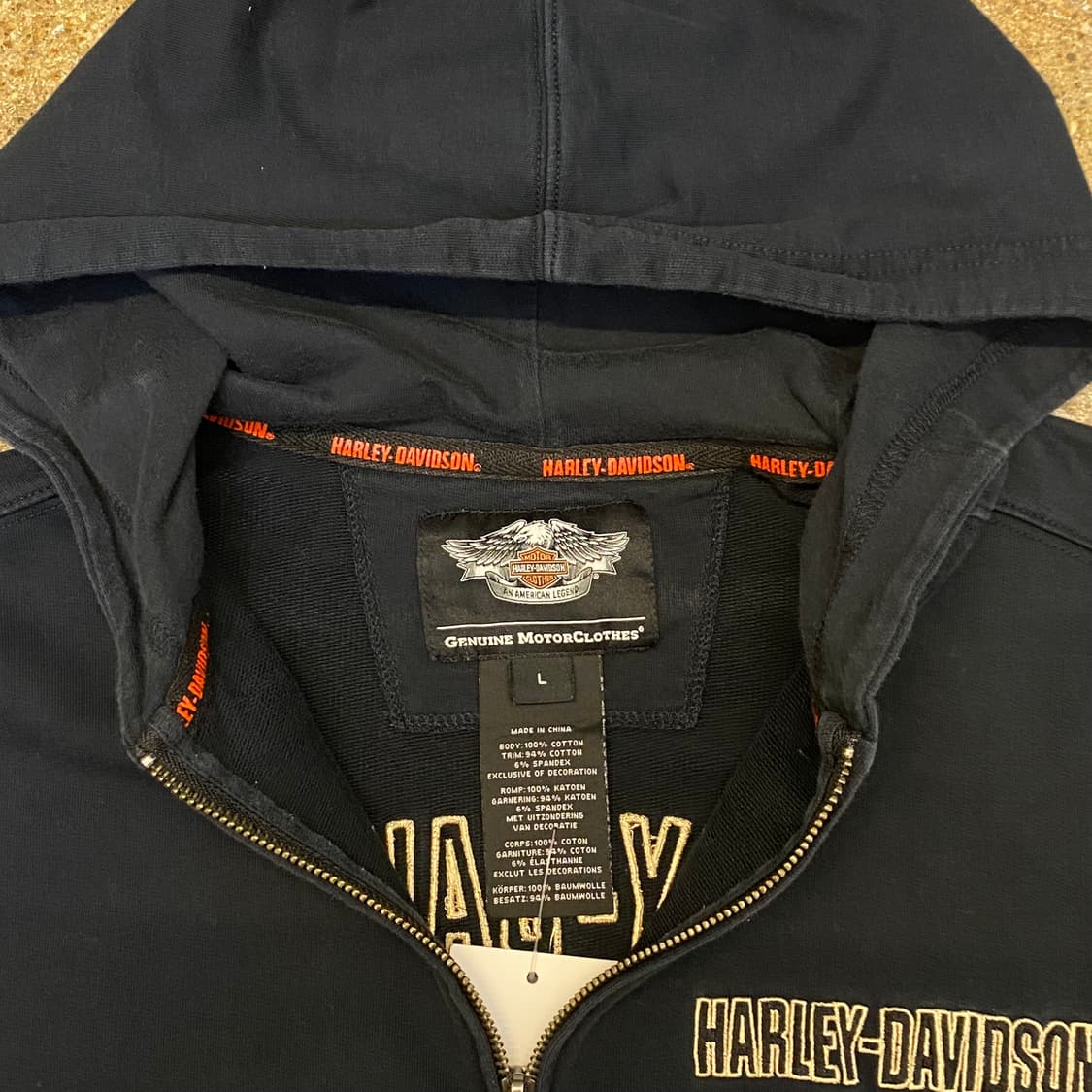미국 빈티지 할리 데이비슨 로고 후드집업 후드티 상품이미지10