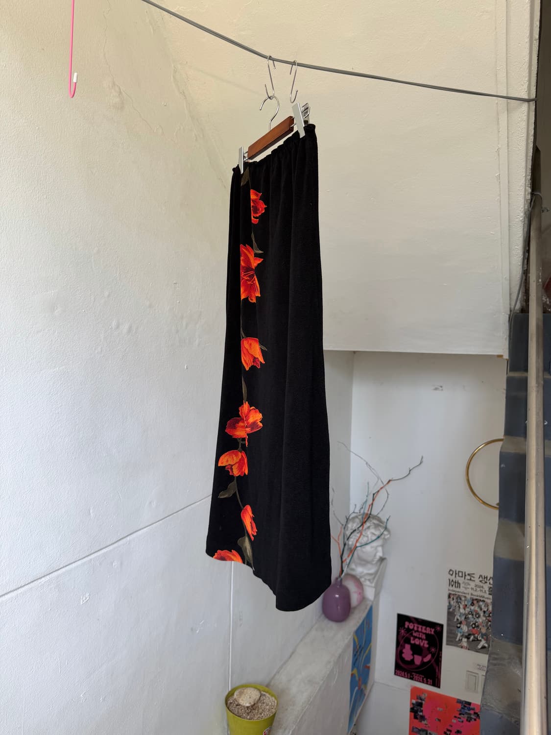 플라워패턴 y2k 롱 비스코스 스커트 상품이미지7