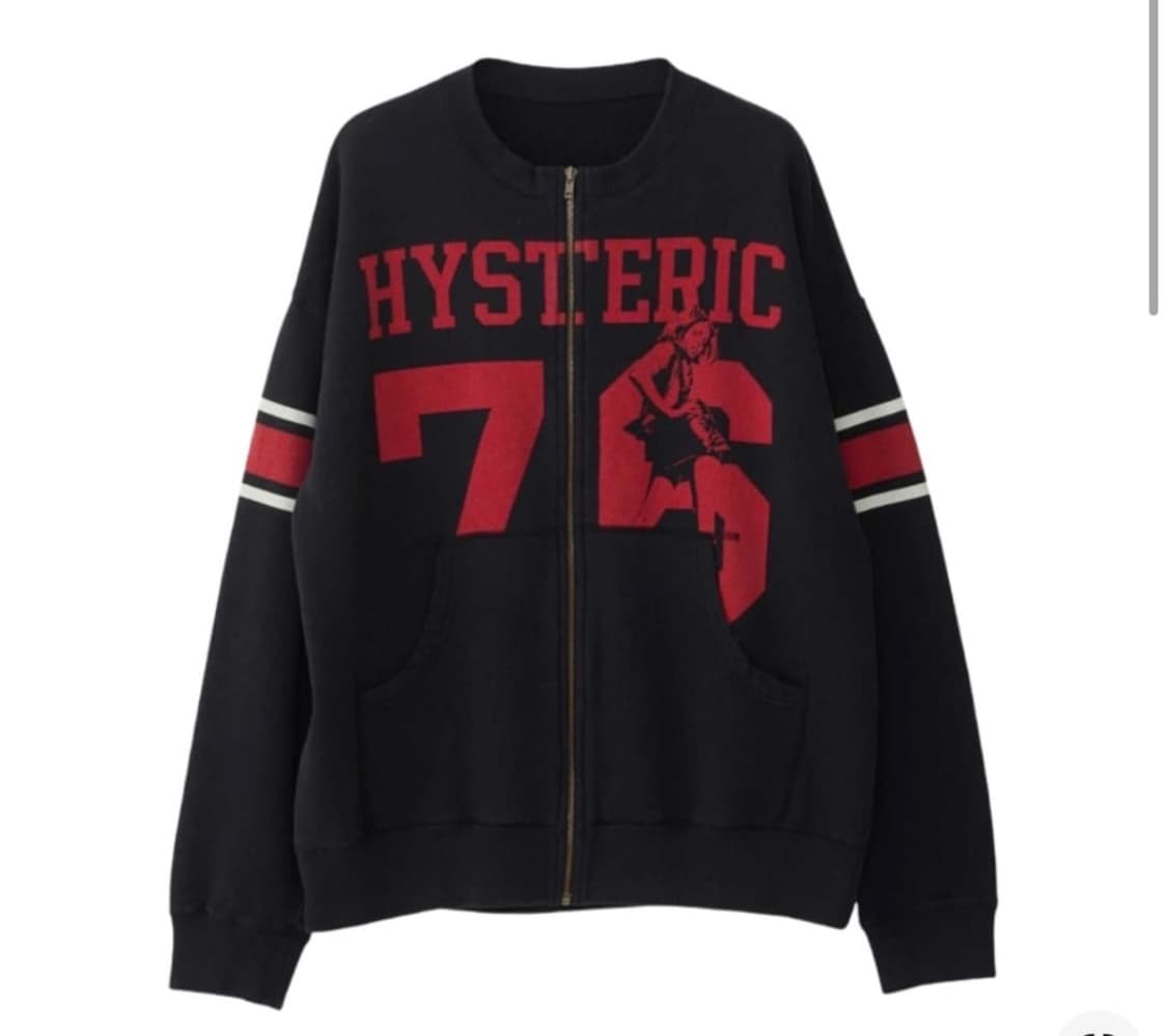 제니착용)히스테릭글래머 히스테릭76 오버사이즈 점퍼 블랙 상품이미지1