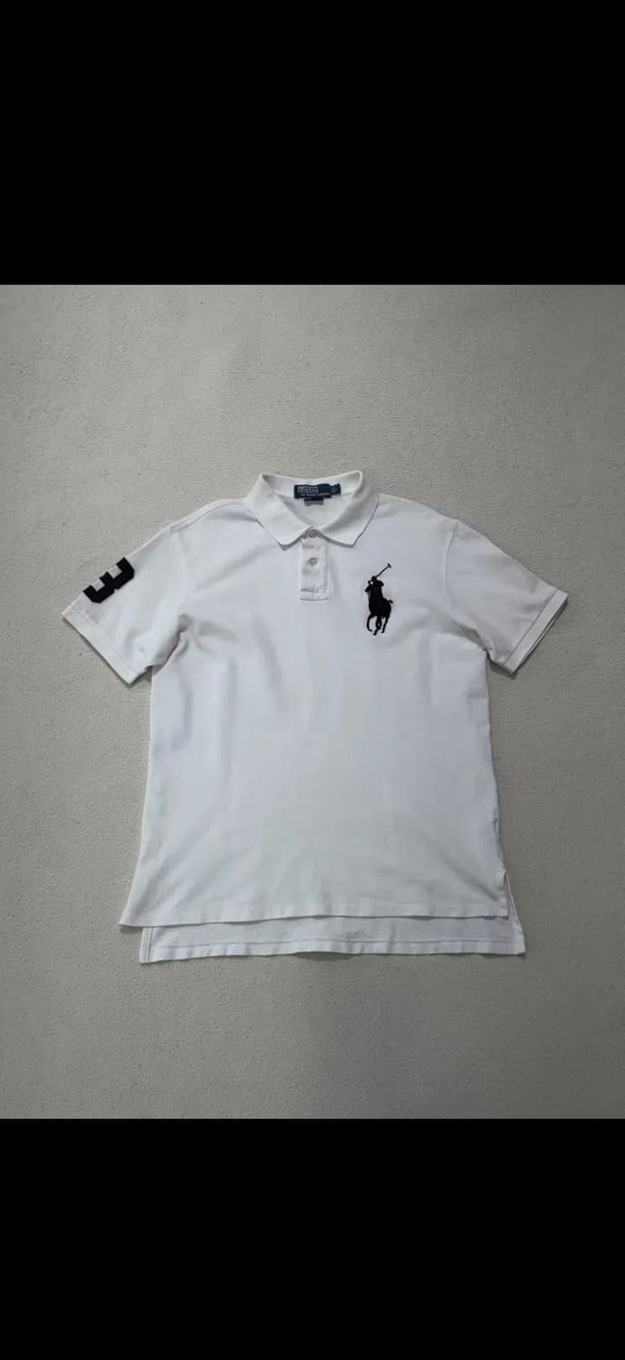 폴로 랄프로렌 화이트 빅포니 카라 티셔츠 L 상품이미지1