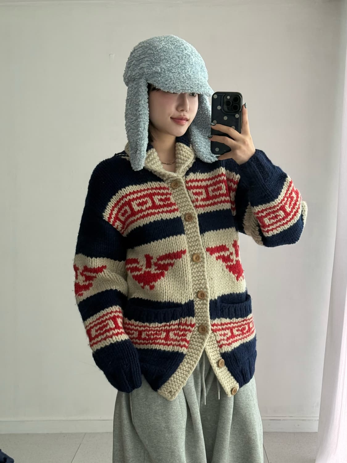 빈티지 노르딕 울 코위찬 가디건 상품이미지4