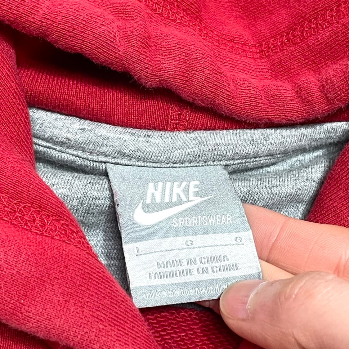 나이키 스펠로고 레드 후드티셔츠 남성L 상품이미지4