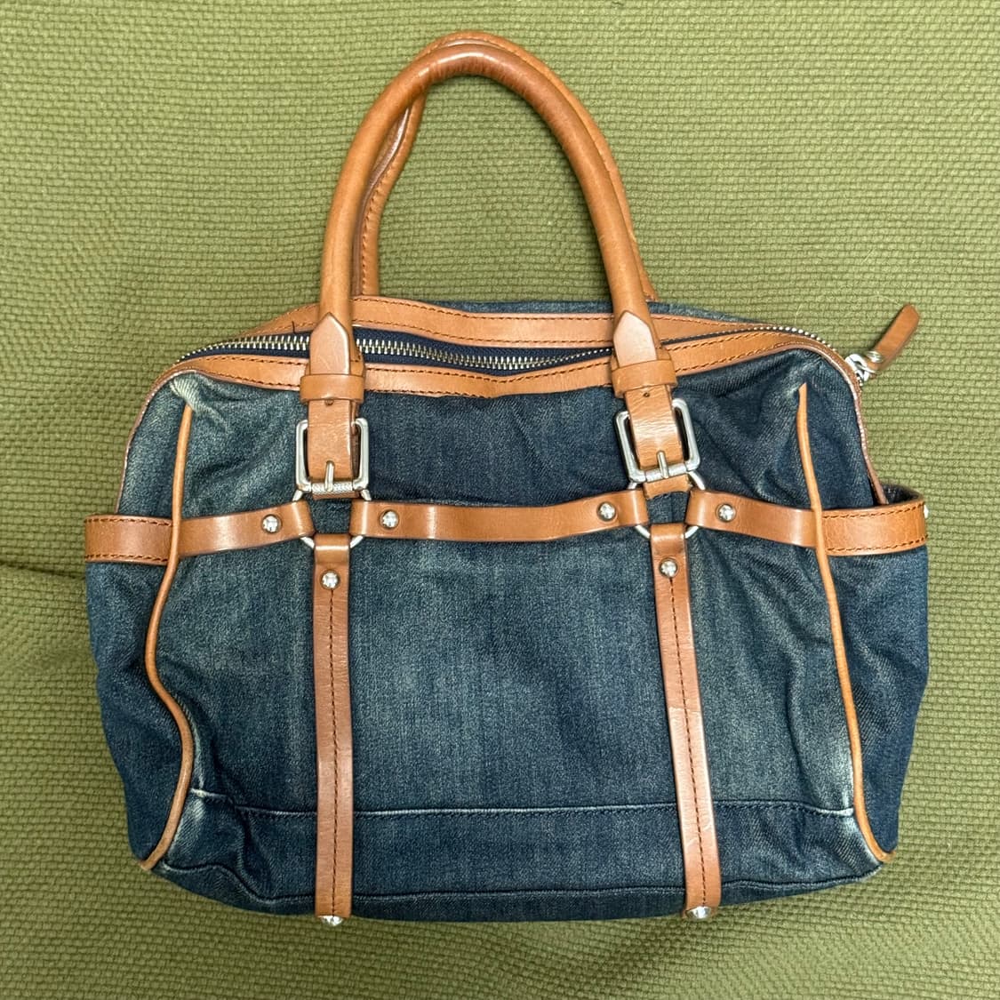 빈티지 디젤 가죽 데님 도트백 상품이미지2
