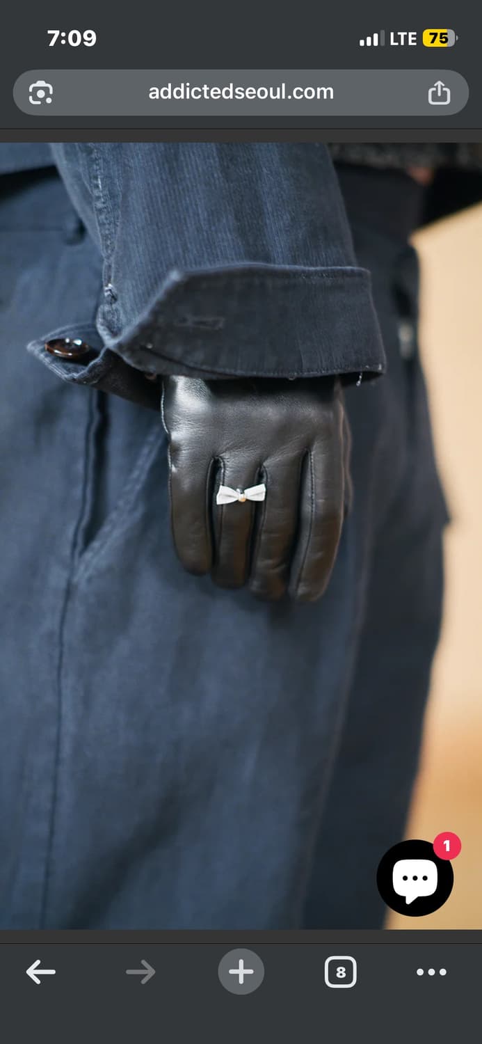 [m] 보우 글러브 블랙 나파 레더 상품이미지1