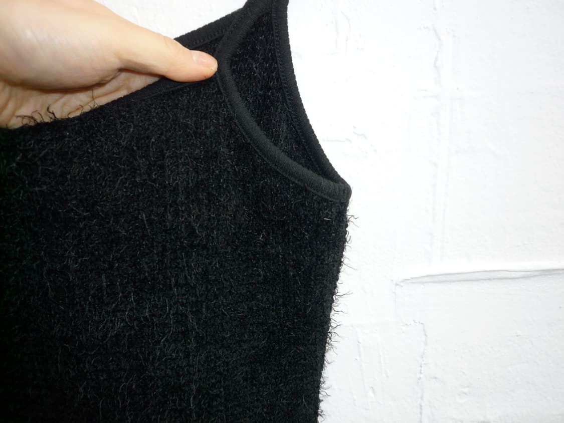 Black furry knit slip dressn 상품이미지4