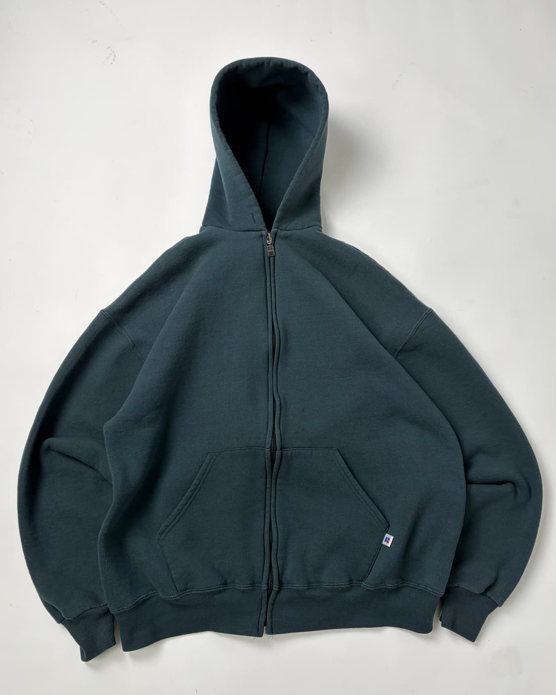 90s Russell Zip Up Hoodie (sage green) 상품이미지1