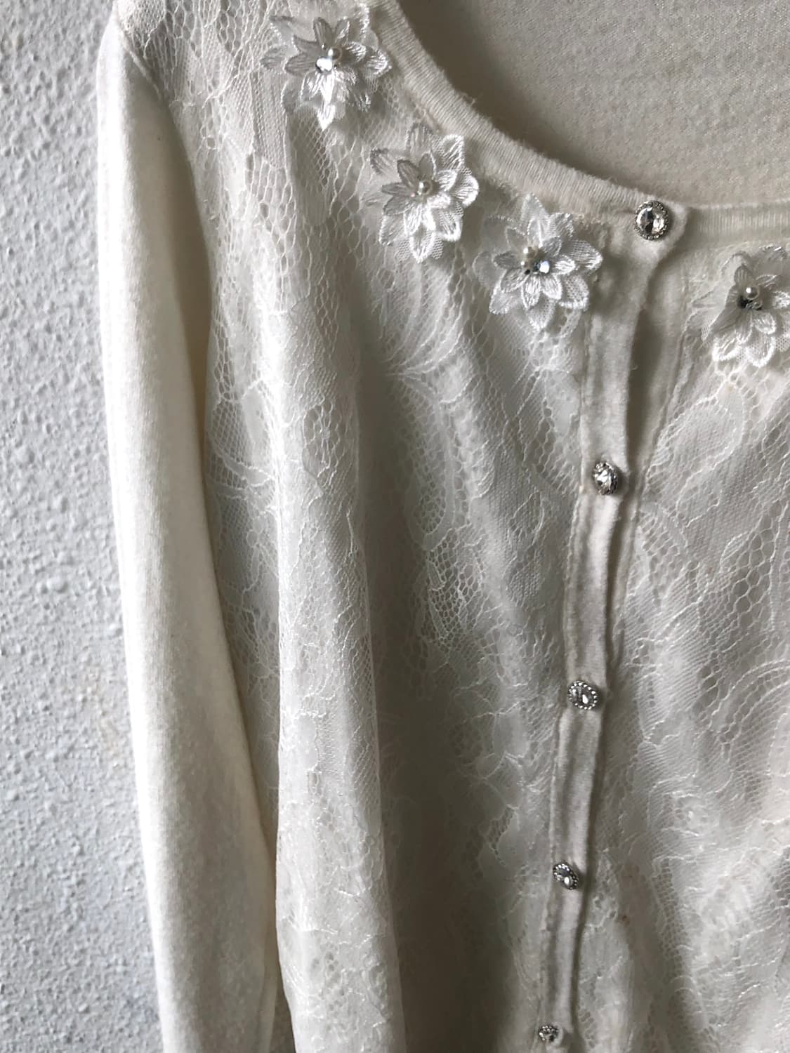 플라워 레이스 가디건 아이보리 상품이미지2