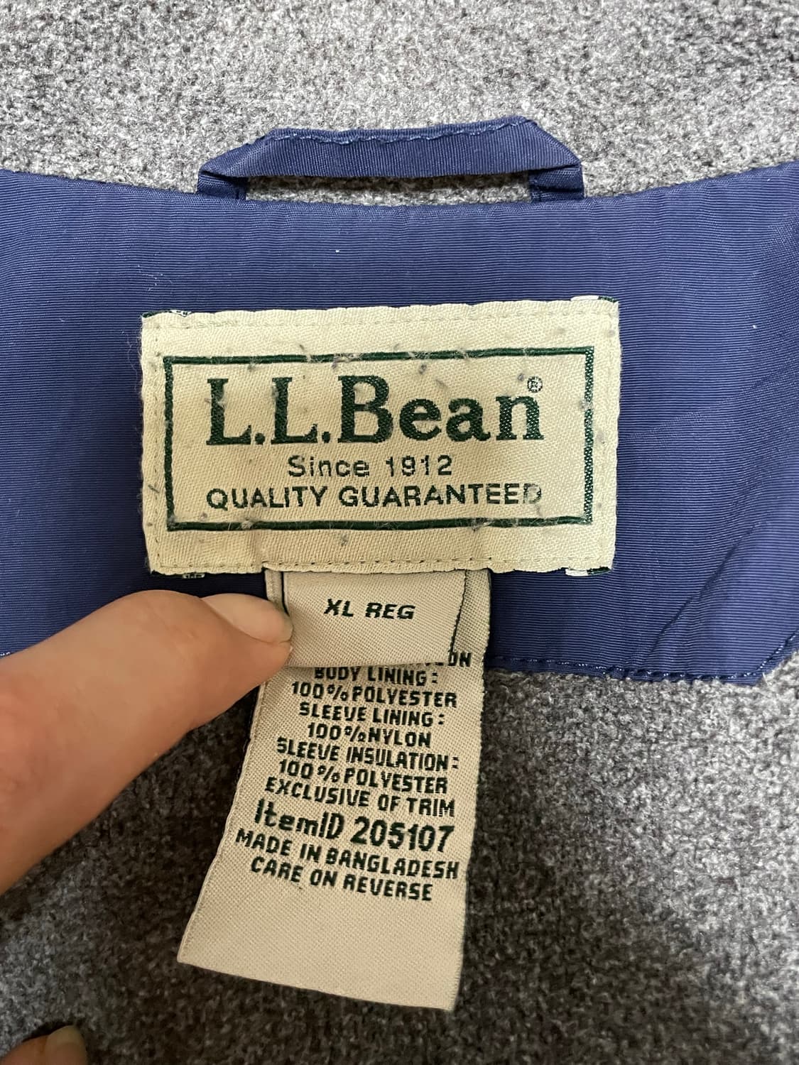 LL Bean 웜업자켓 XL 내부 플리스 재질 상품이미지3