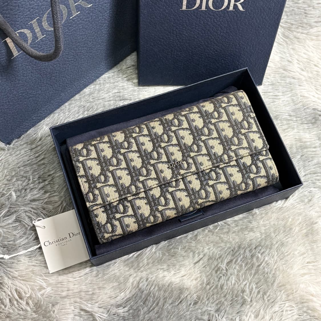 디올 오블리크 플랩 장지갑 베이지 상품이미지1