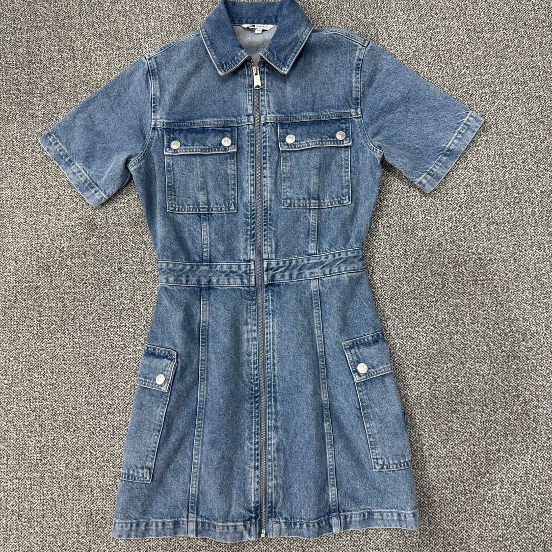 타미진스 하프 슬리브 데님 유틸리티 원피스 상품이미지1