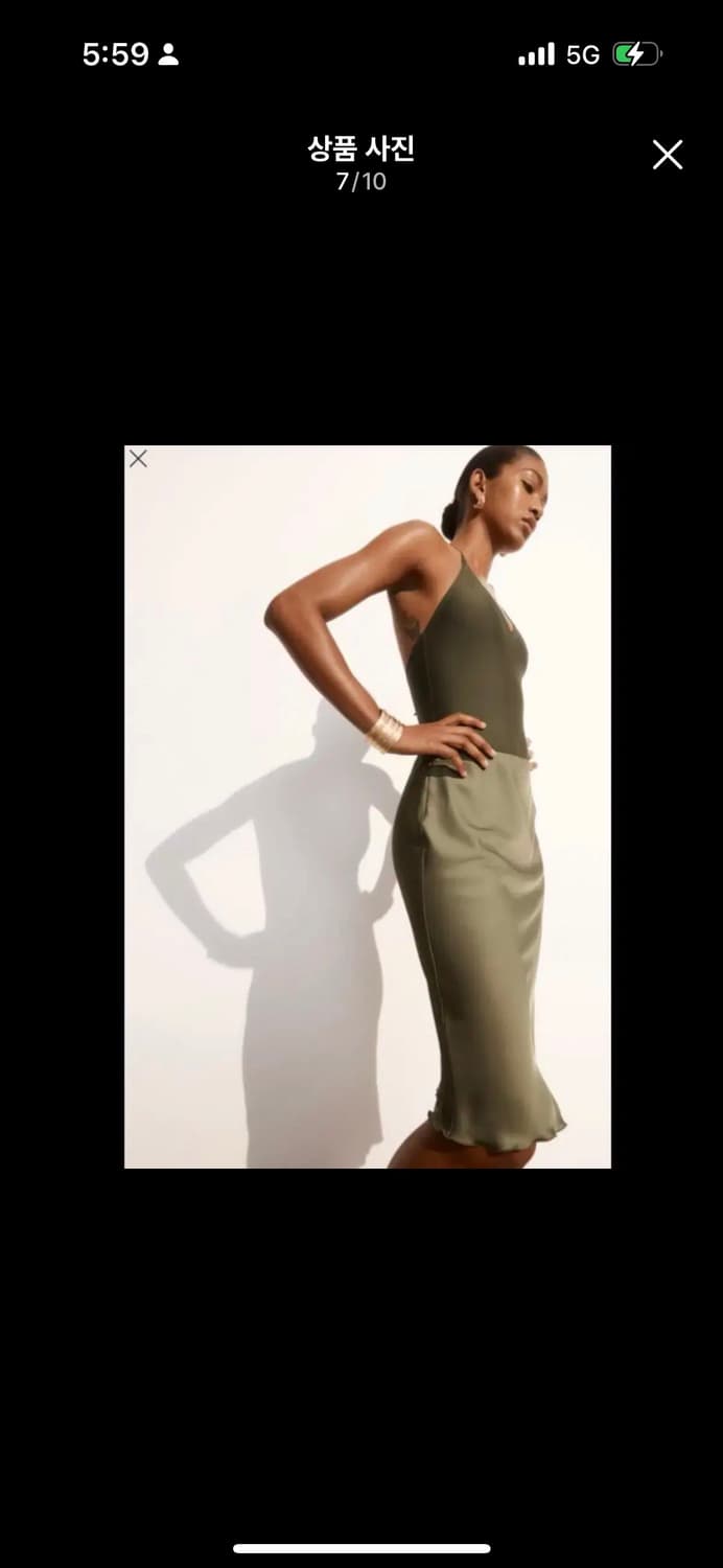 H&M 흐앤므 실크 슬립 스커트 (카키/올리브 컬러) 👗 상품이미지6