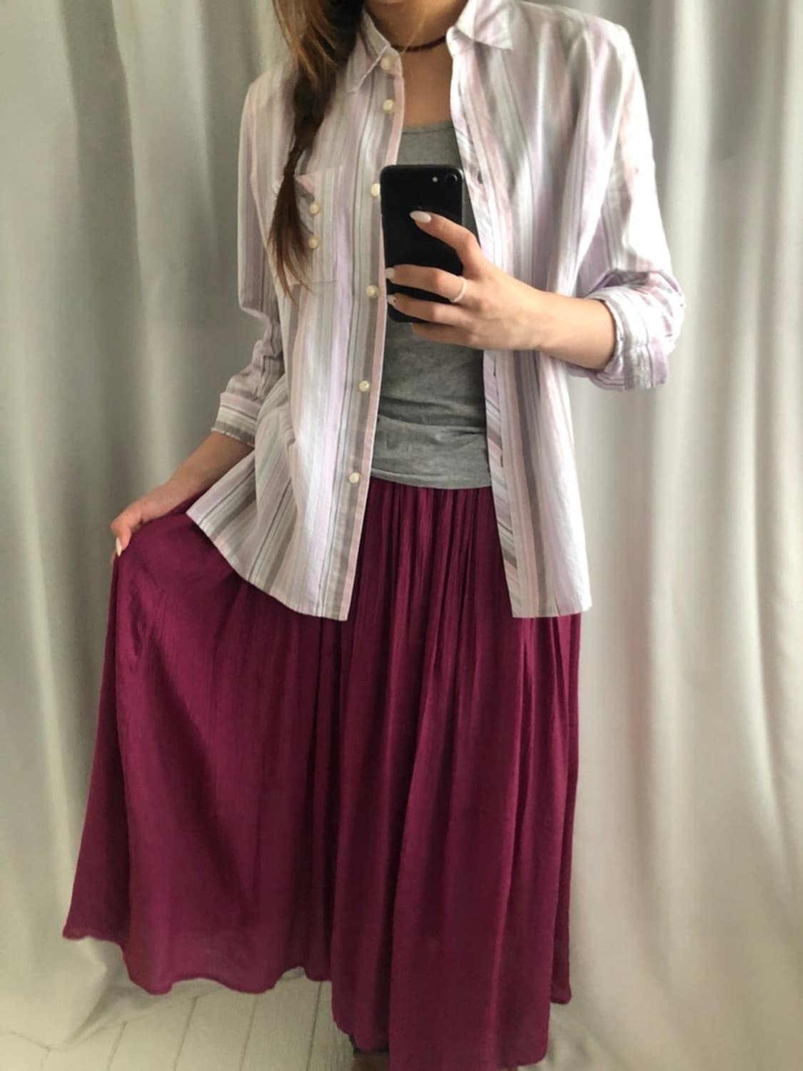 681. plum flow long SK 상품이미지6