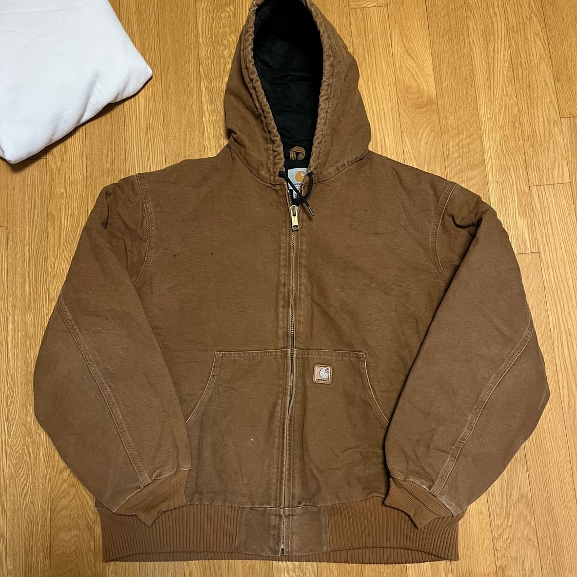 [XL] 칼하트 J130 샌드스톤 덕 액티브 후드 자켓 브라운 상품이미지1