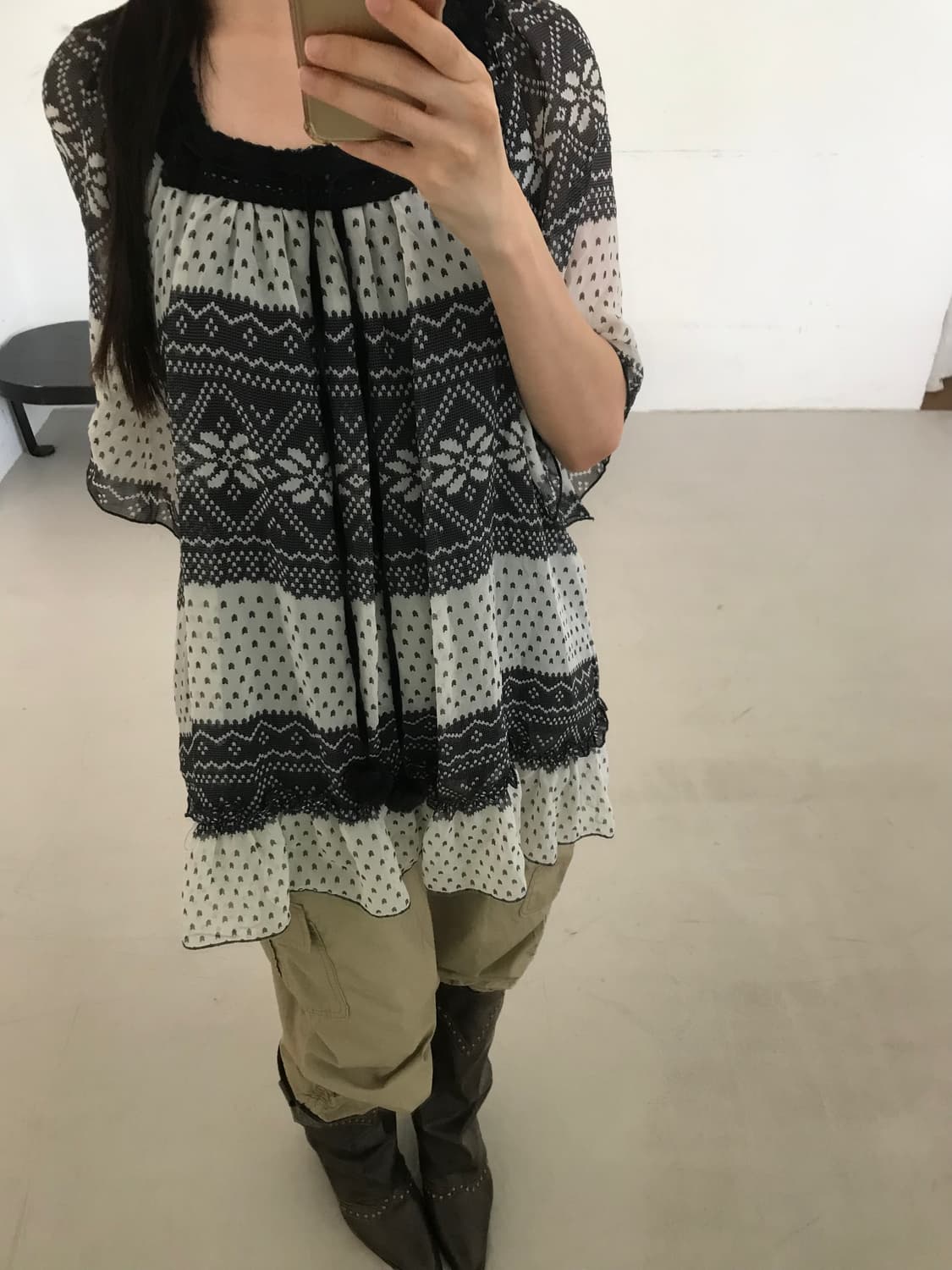 vintage pattern blouse 상품이미지3