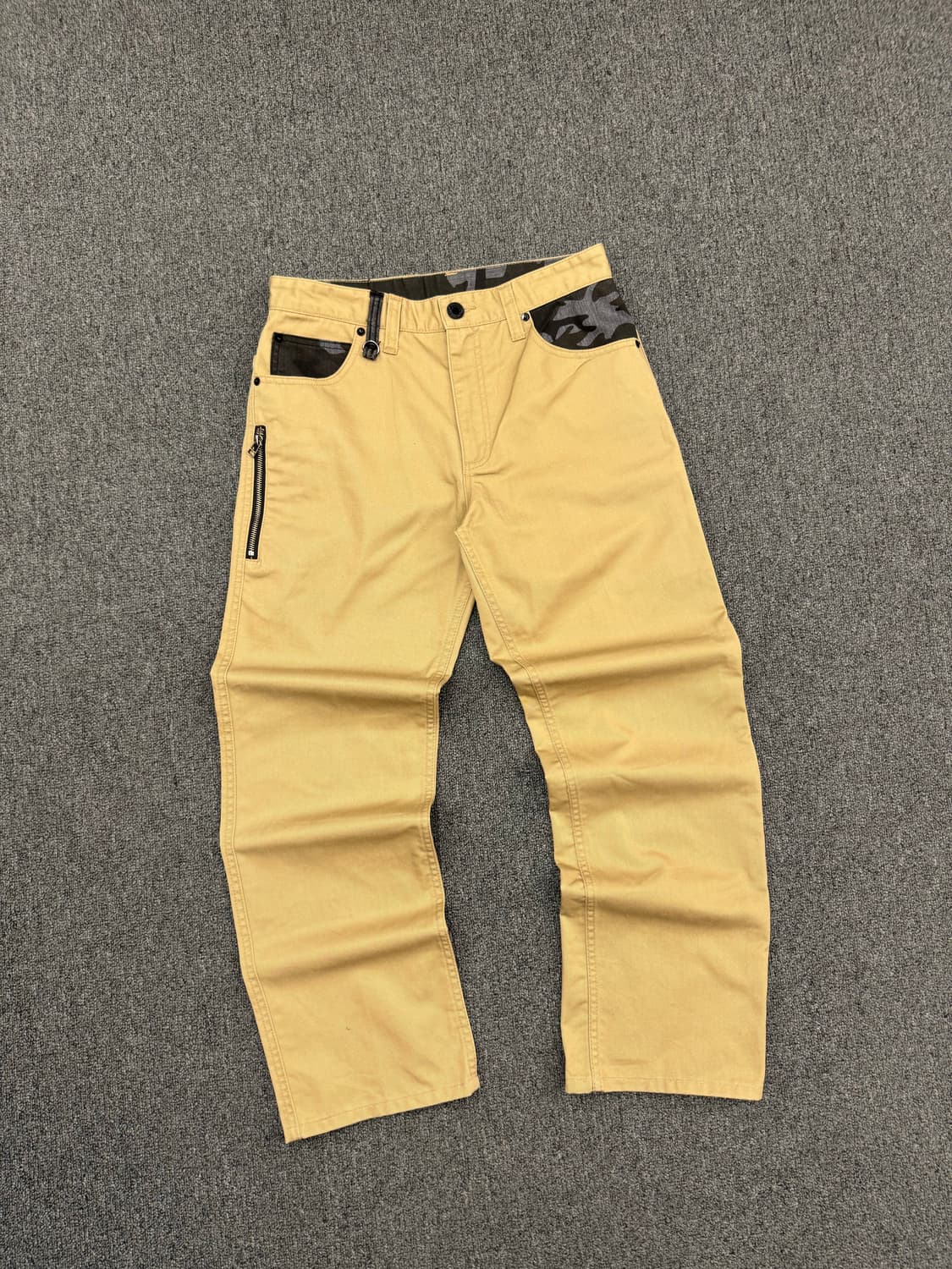 M)Rimaster 빈티지 카모 포인트 베이지 코튼팬츠 상품이미지1