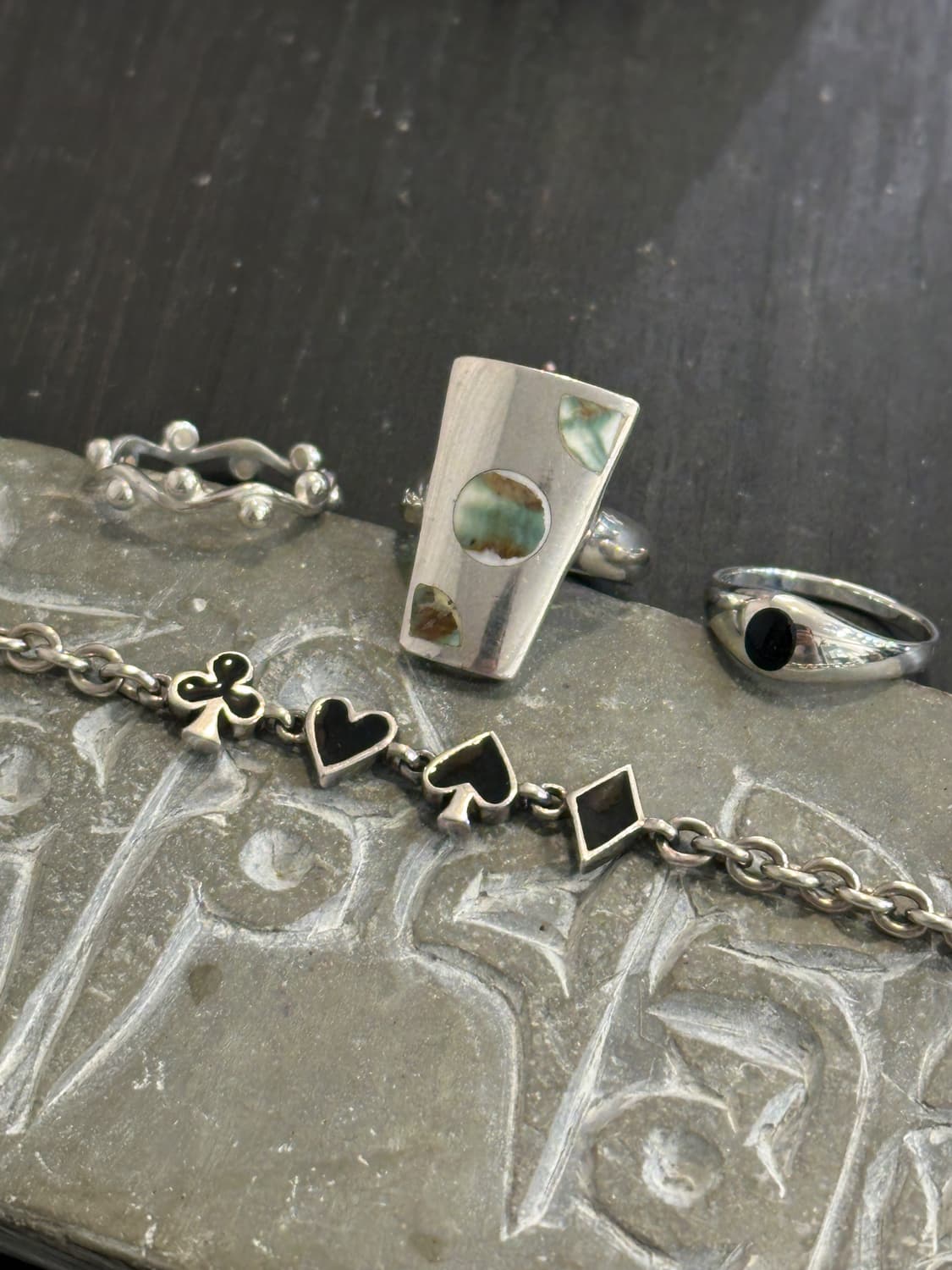 Vintage Card Suit Charm Bracelet♦️♠️♥️♣️ 상품이미지6