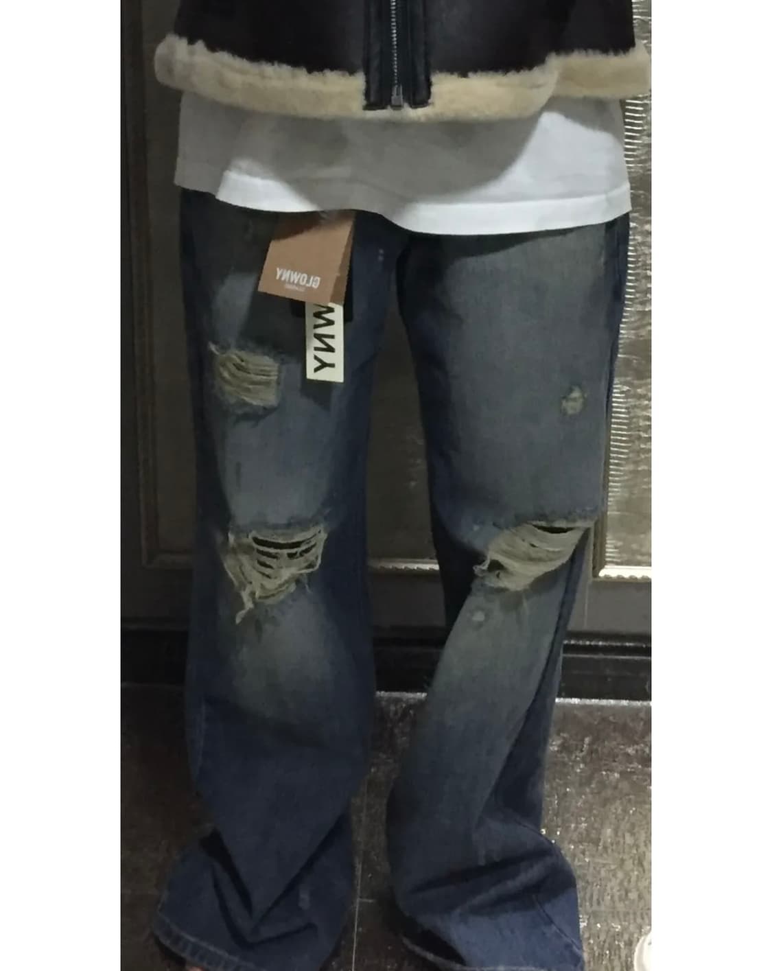 글로니 96 데미지 와이드 데님 팬츠 S 상품이미지7