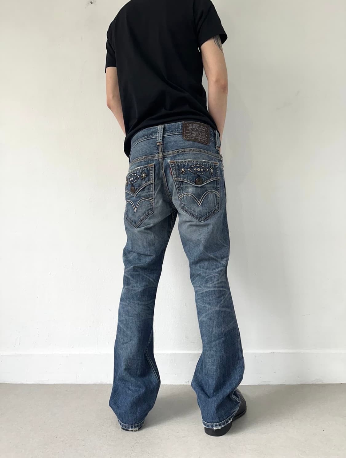 리바이스 507 젬스톤 워싱 블루 플레어진 상품이미지1