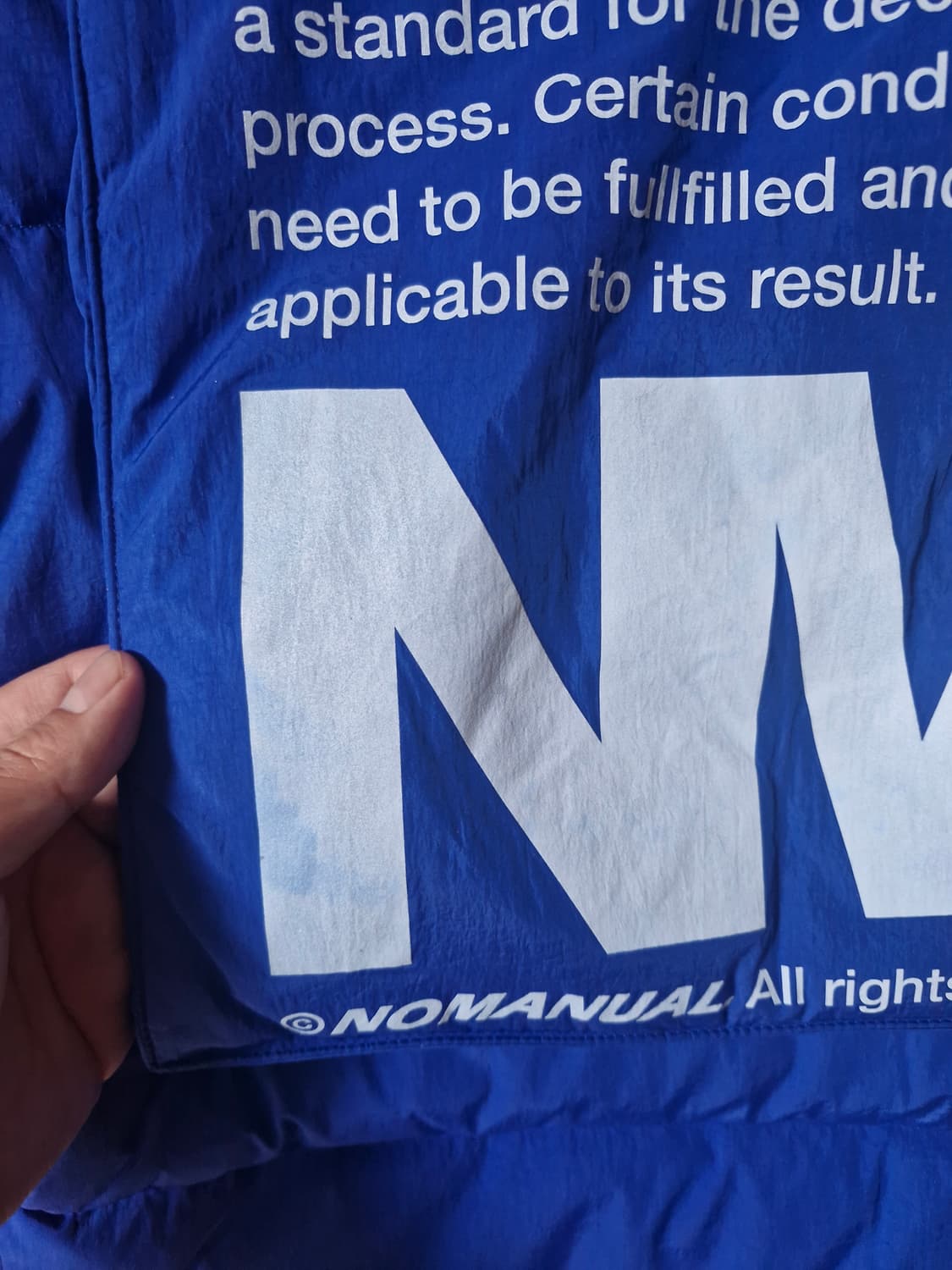 노매뉴얼 백포켓 패딩 블루 M (실측105~110) 상품이미지7