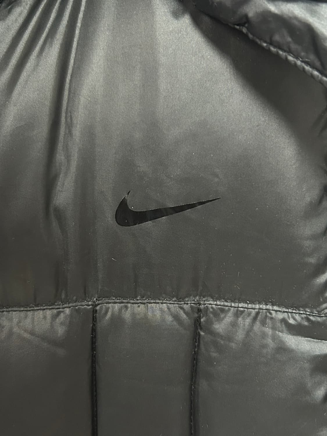 00s 나이키 스우시로고 스퀘어 퀼팅 덕다운 패딩 블랙 상품이미지3