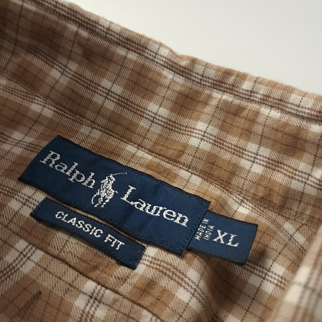 CK762 XL 폴로 90s 빈티지 컨트리 체크 브라운 셔츠 남방 상품이미지3
