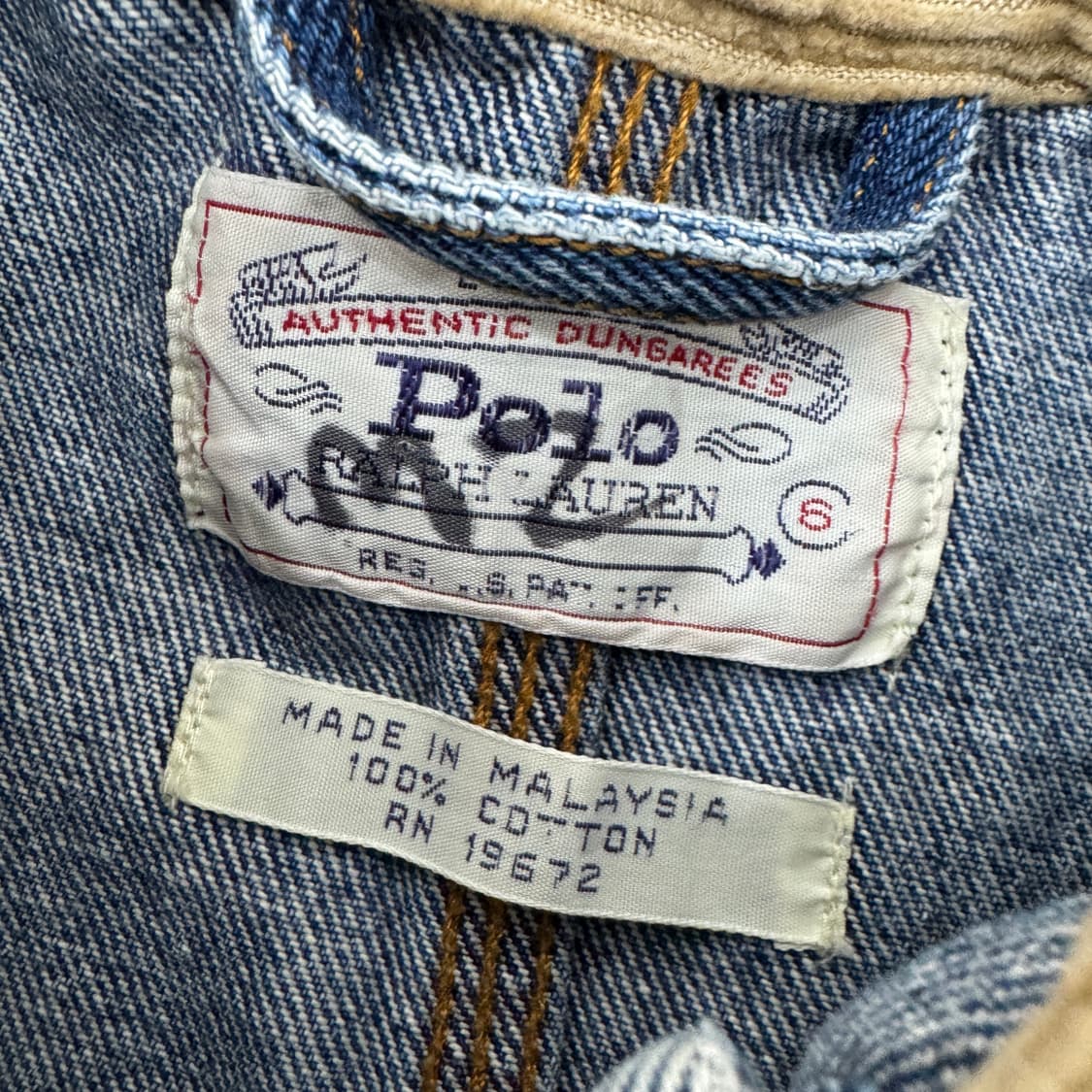 6size 폴로 랄프로렌 폴로키즈 90s 데님 덩가리 자켓  상품이미지7