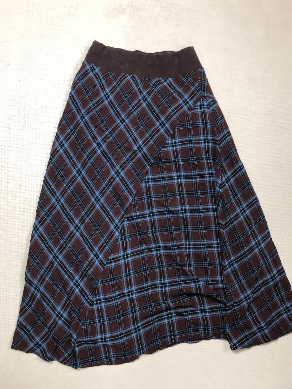 빈티지 다크브라운 체크 롱 스커트 상품이미지9