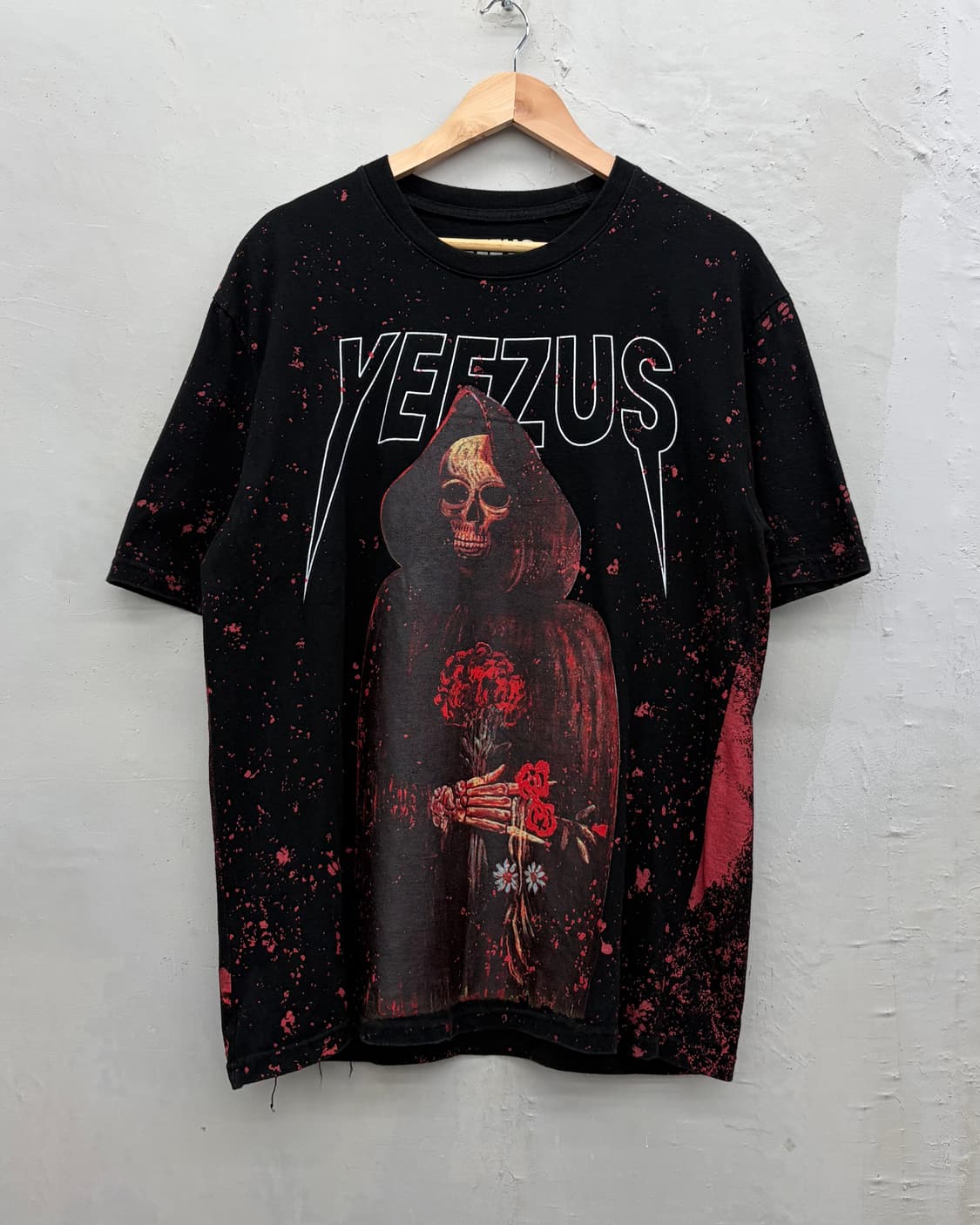 Yeezus 해골 프린팅 반팔 티셔츠 상품이미지3