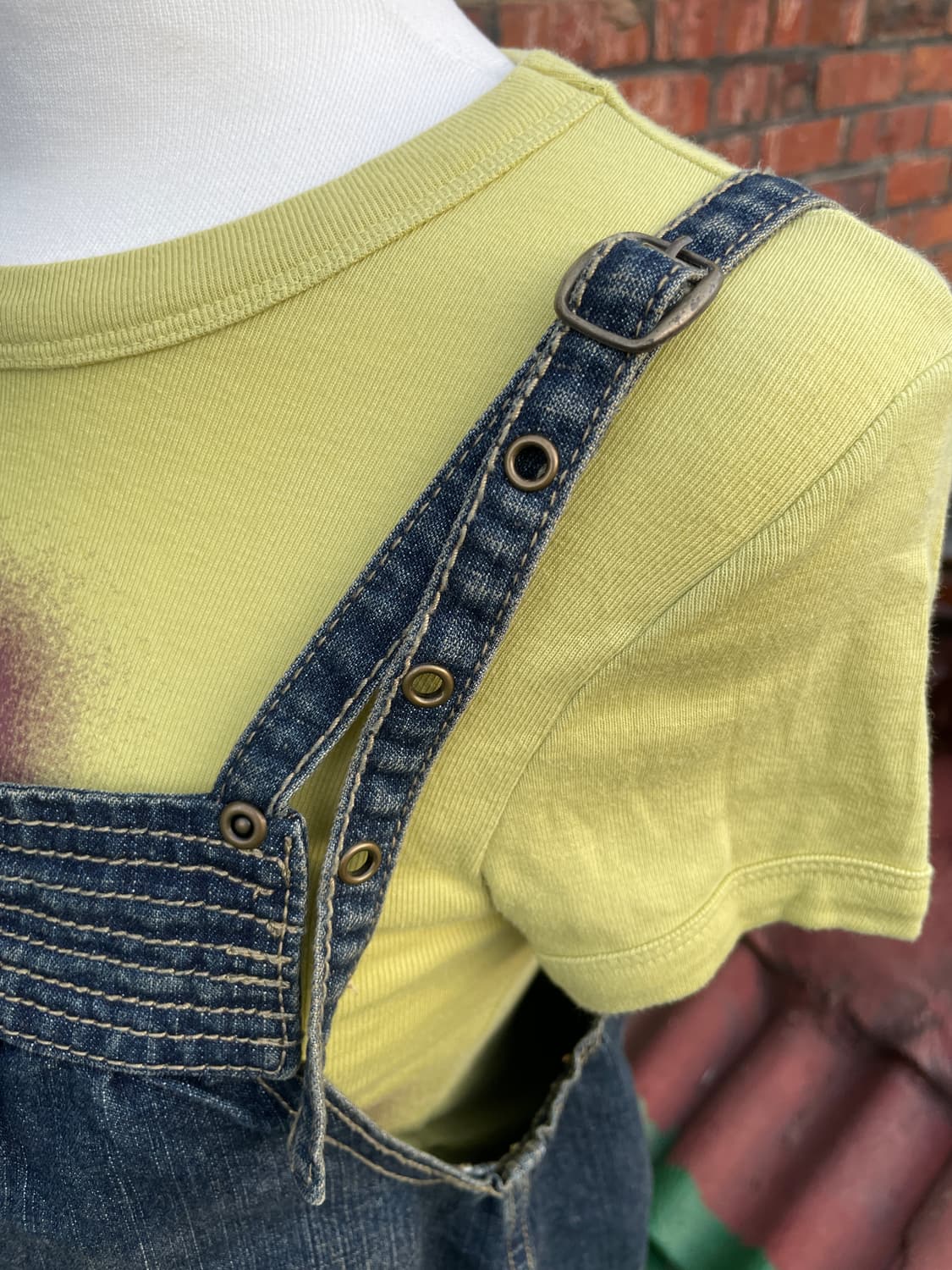 빈티지 워싱 청 멜빵 원피스 상품이미지4