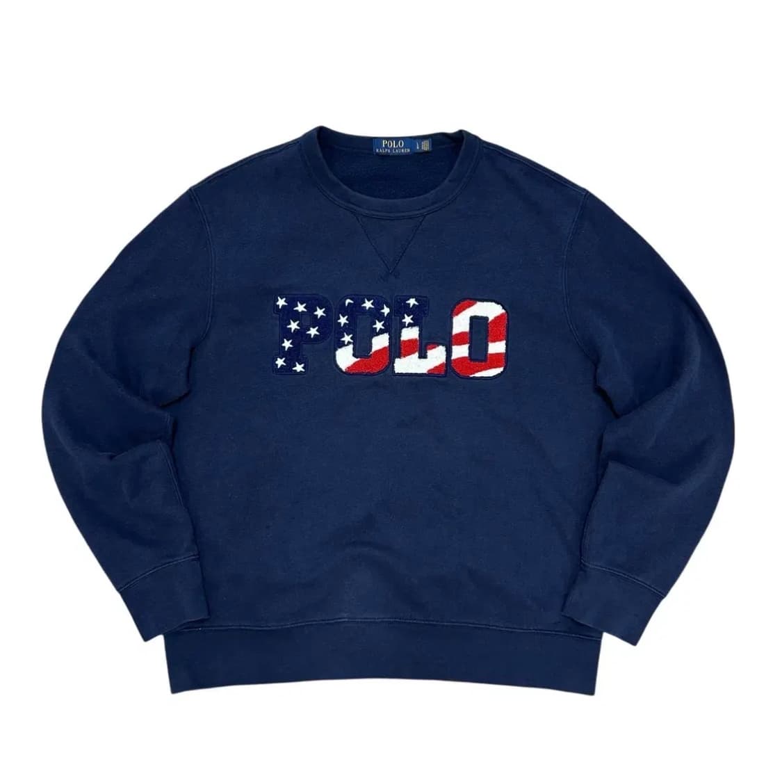 (L)폴로 성조기 네이비 스펠아웃 맨투맨 상품이미지1