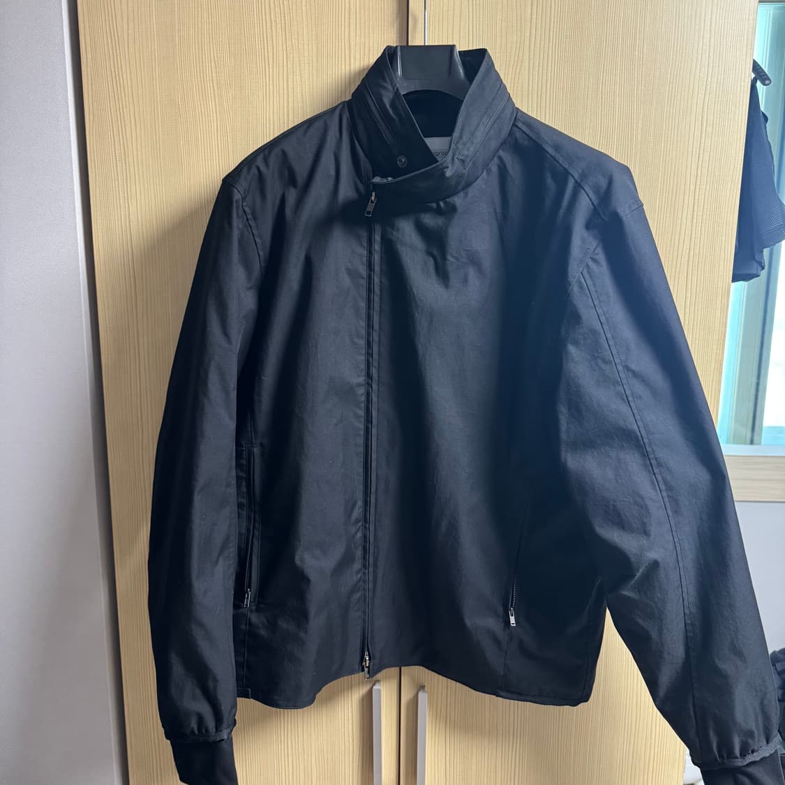 [4] 해칭룸 Diagonal Zip Jacket V2 블랙 다이애그널 상품이미지1