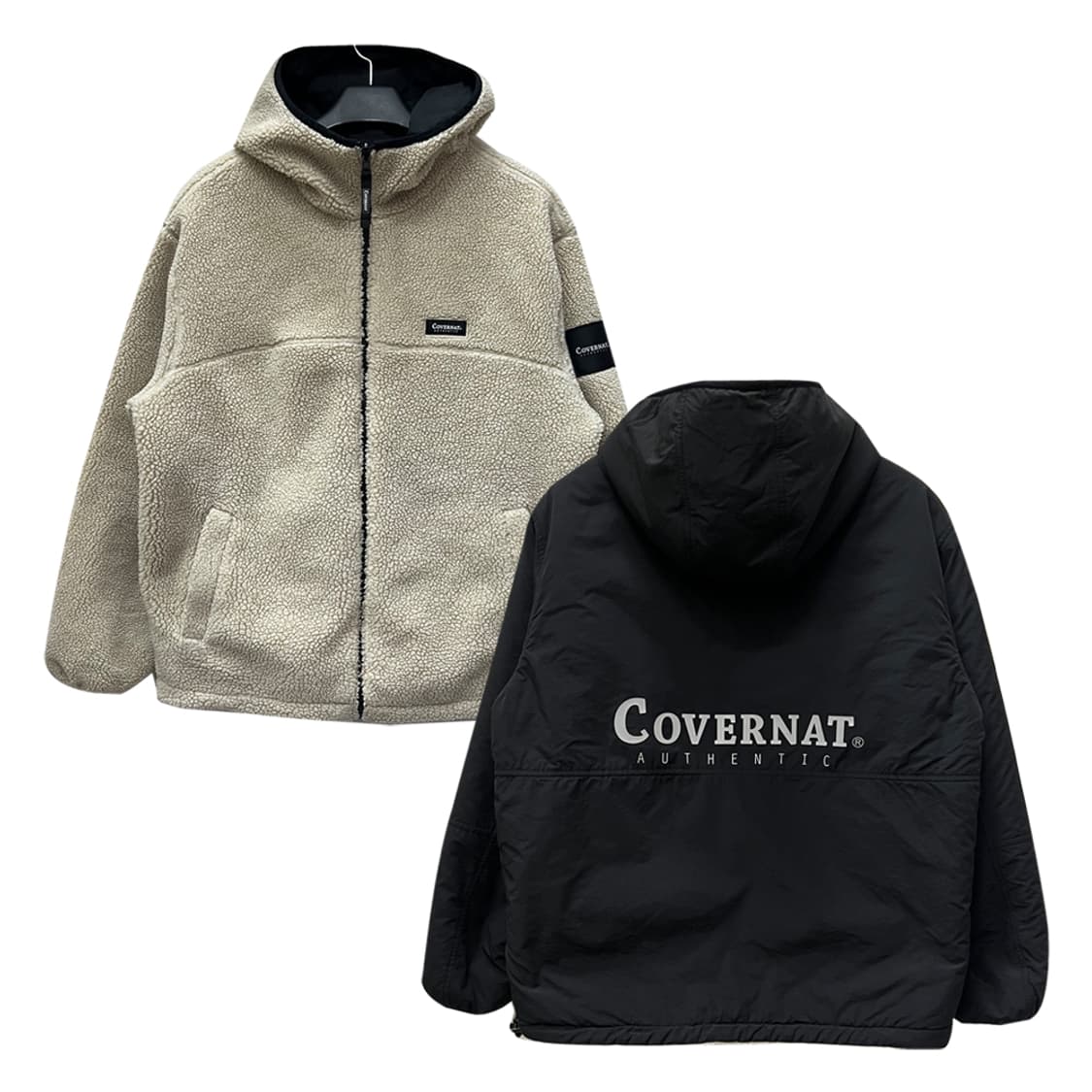 커버낫 리버시블 백로고 플리스 점퍼 자켓 L 상품이미지1