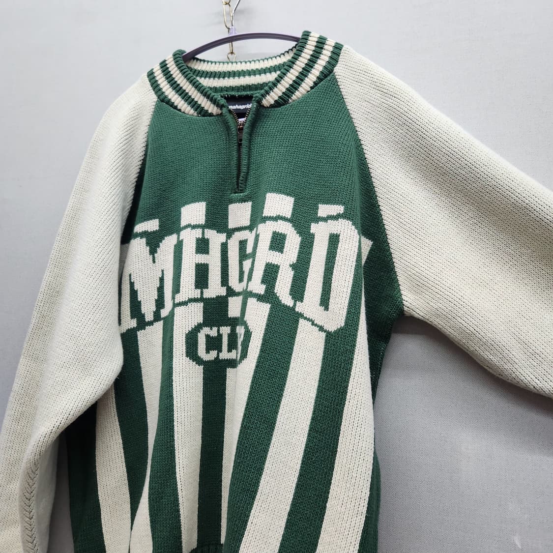 마하그리드 빅로고 반집업 니트 S(XL) 남여공용 상품이미지3