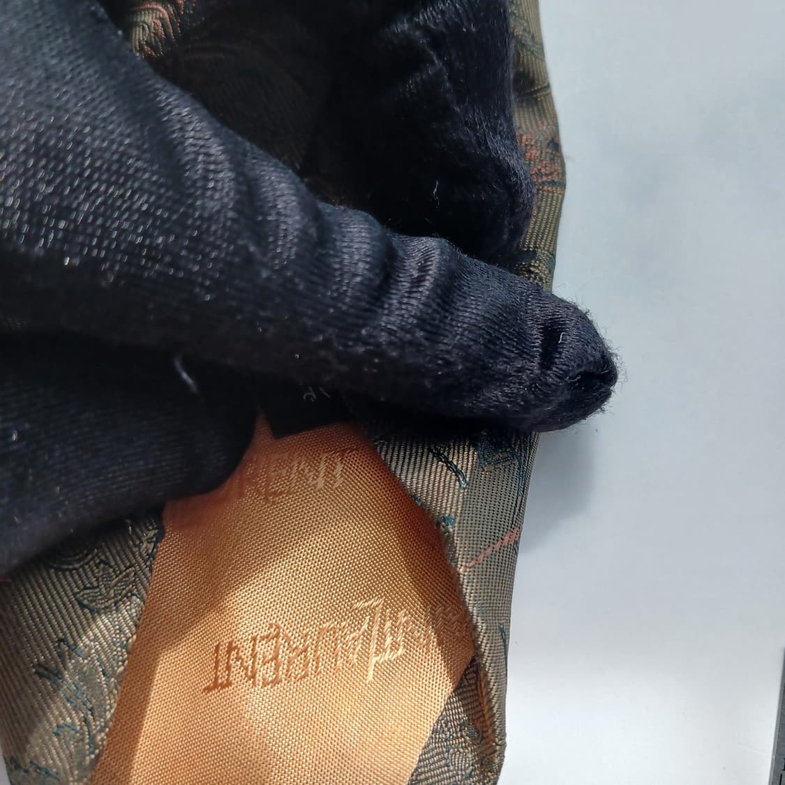 입생로랑 실크 다크그린 자카드 넥타이 9.1cm A등급 A18658 상품이미지6