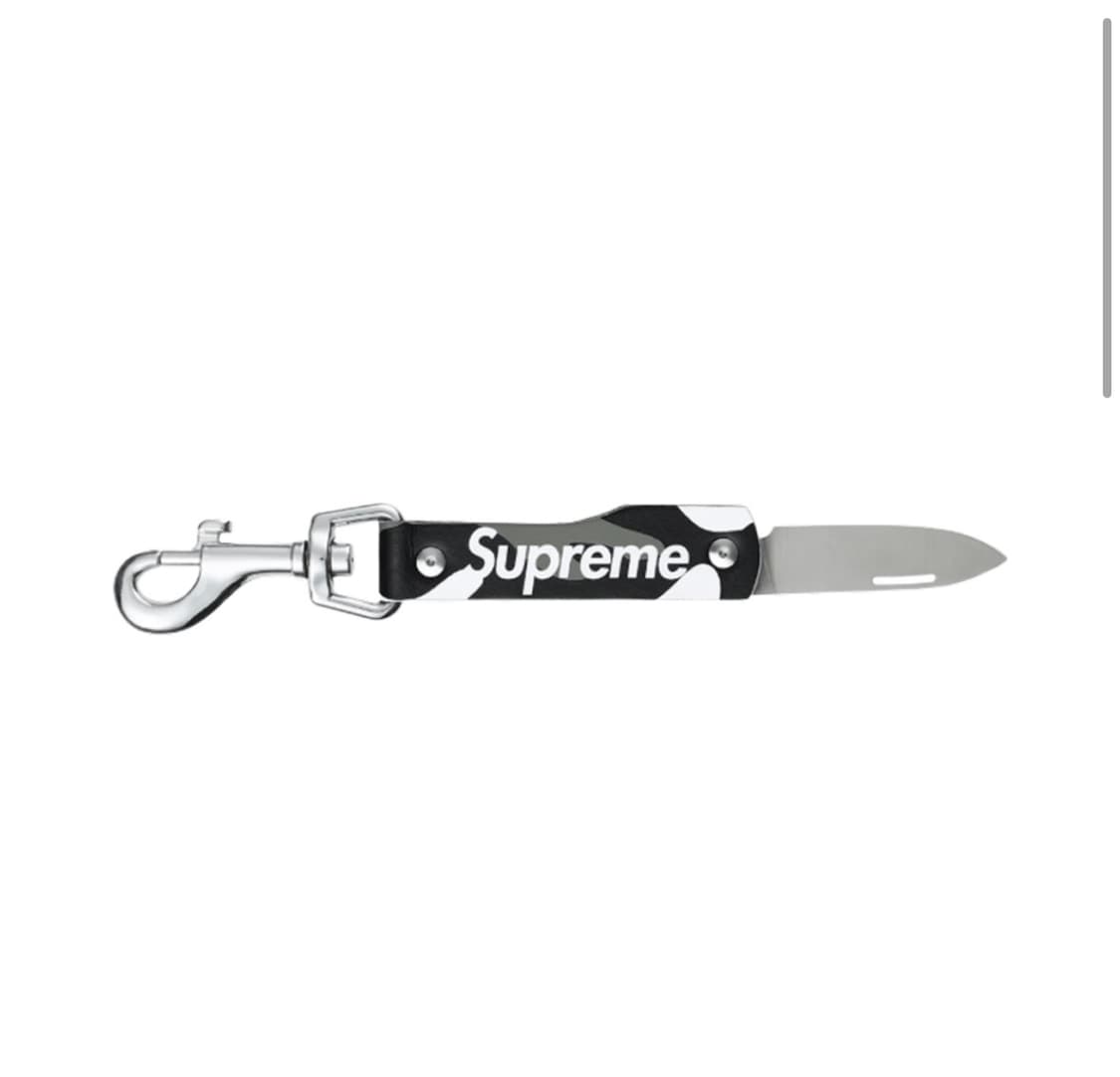 슈프림 레더 클립 나이프 스노우 카모 25SS 상품이미지1