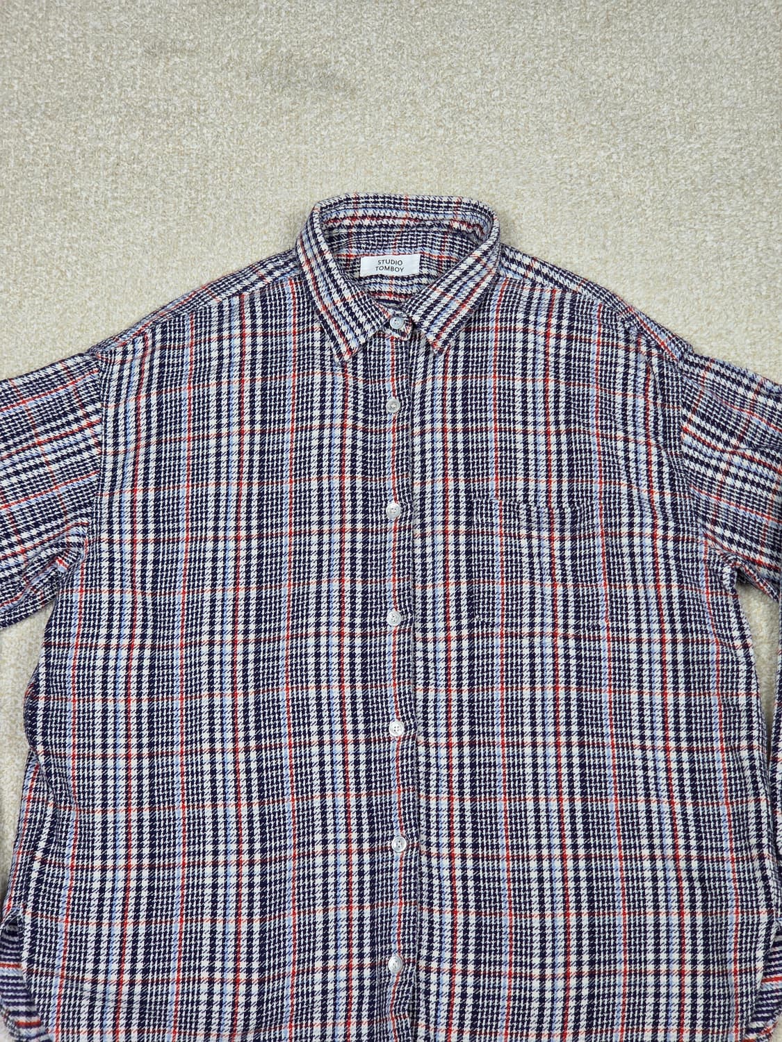 [스튜디오 톰보이] 오버핏 체크 코튼 셔츠 | S00107 상품이미지2
