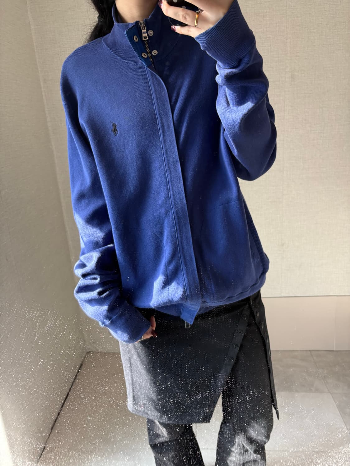 폴로 네이비 루즈핏 니트집업 상품이미지1