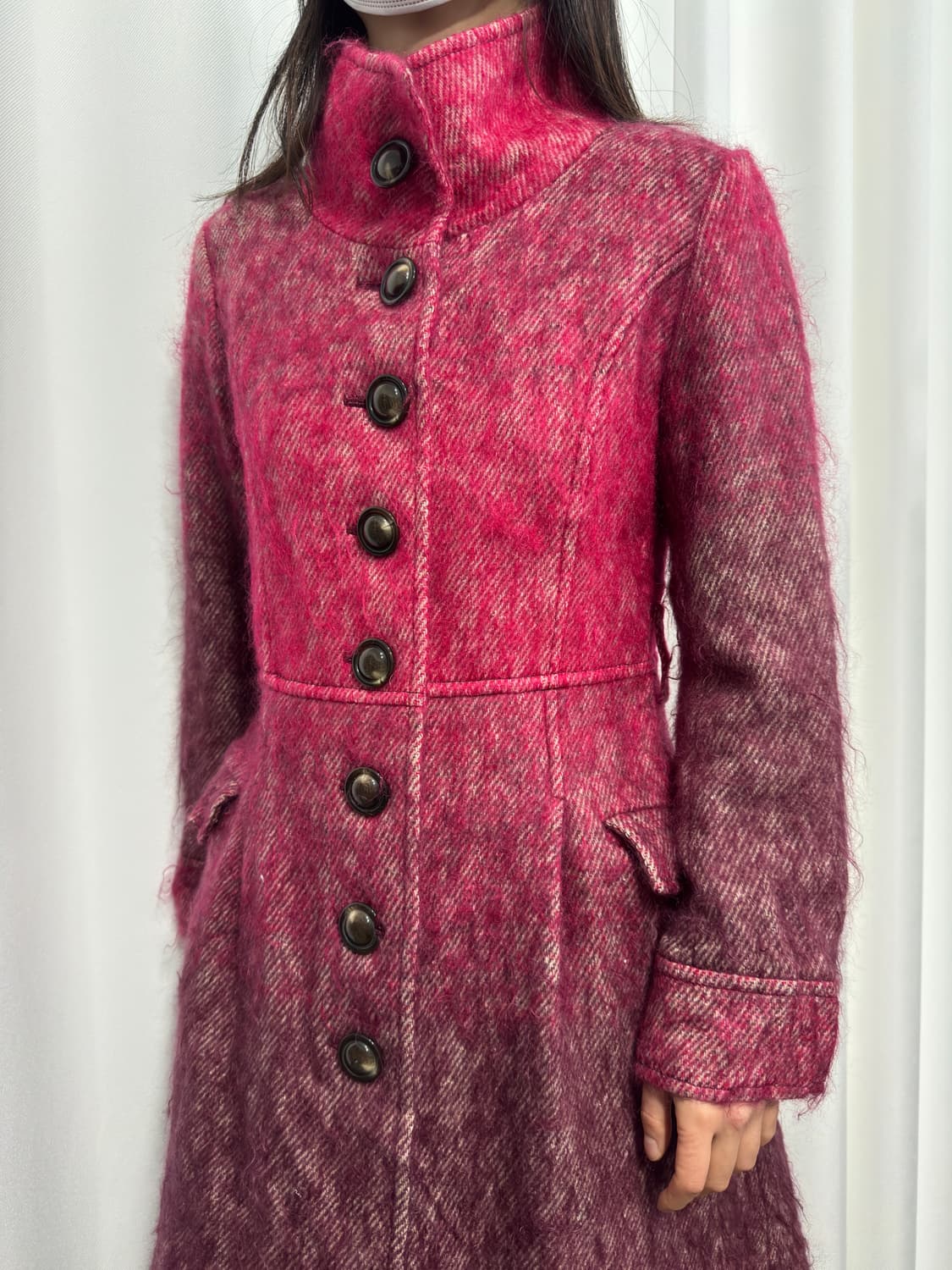 1eins schritt gradation pink wool coat 상품이미지4