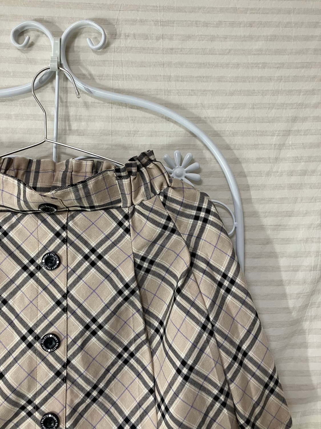 아이보리 채크 스커트 609 상품이미지3