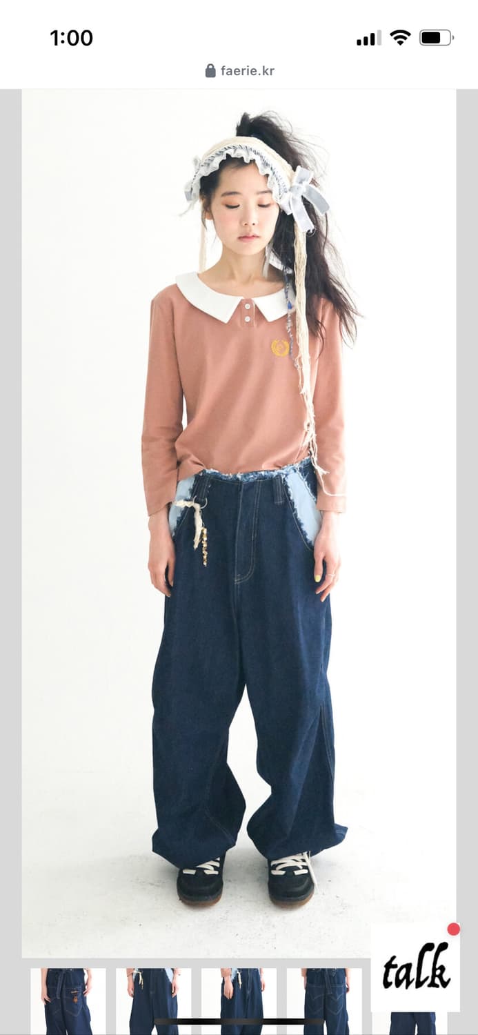 샵페어리 cut-off denim maxi pants (blue) 상품이미지1