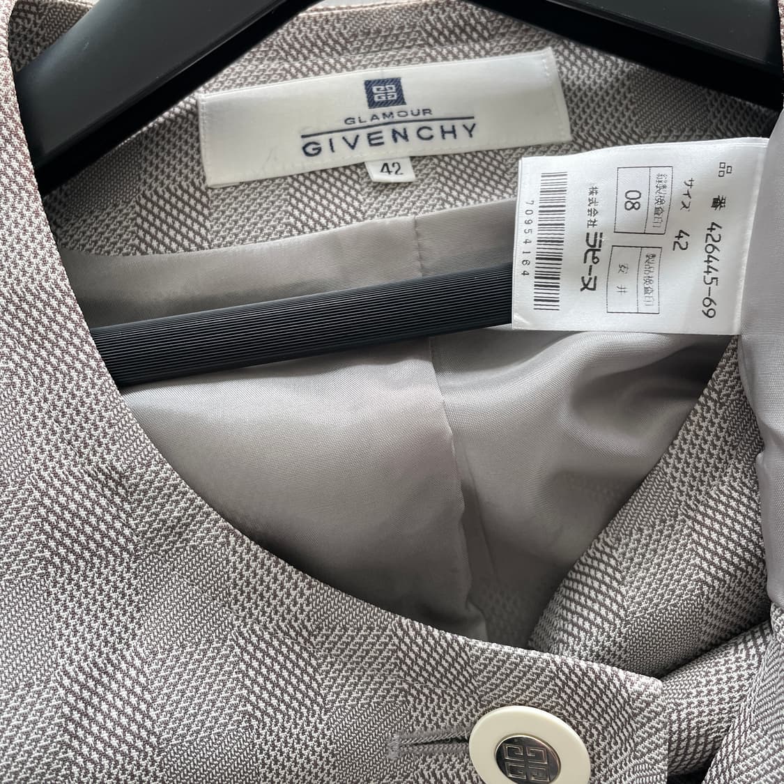 올드 지방시 체크 뉴울 4계절 논카라 자켓 상품이미지7