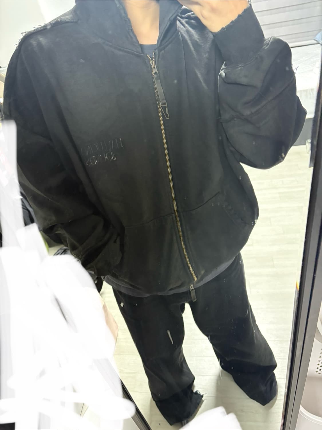 언더마이카 사운드웨이브 더티 코티드 후드집업(1사이즈) 상품이미지1