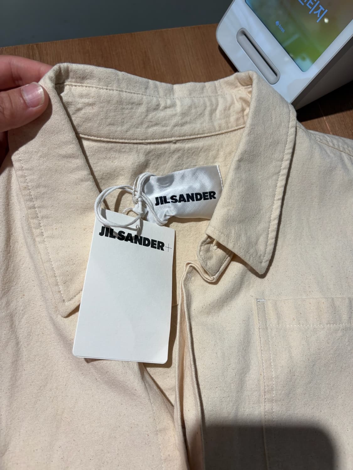 Jil Sander 미니멀 캔버스 코튼 셔츠 L 상품이미지4