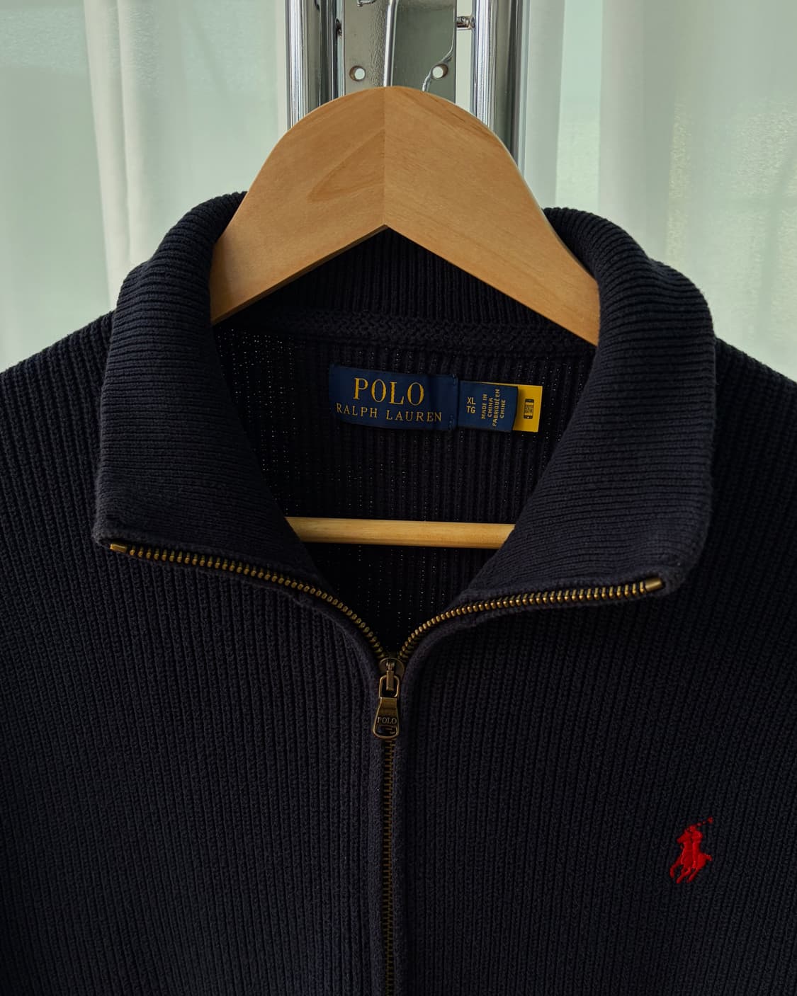 [XL]폴로 랄프로렌 코튼 니트 집업 navy 상품이미지7