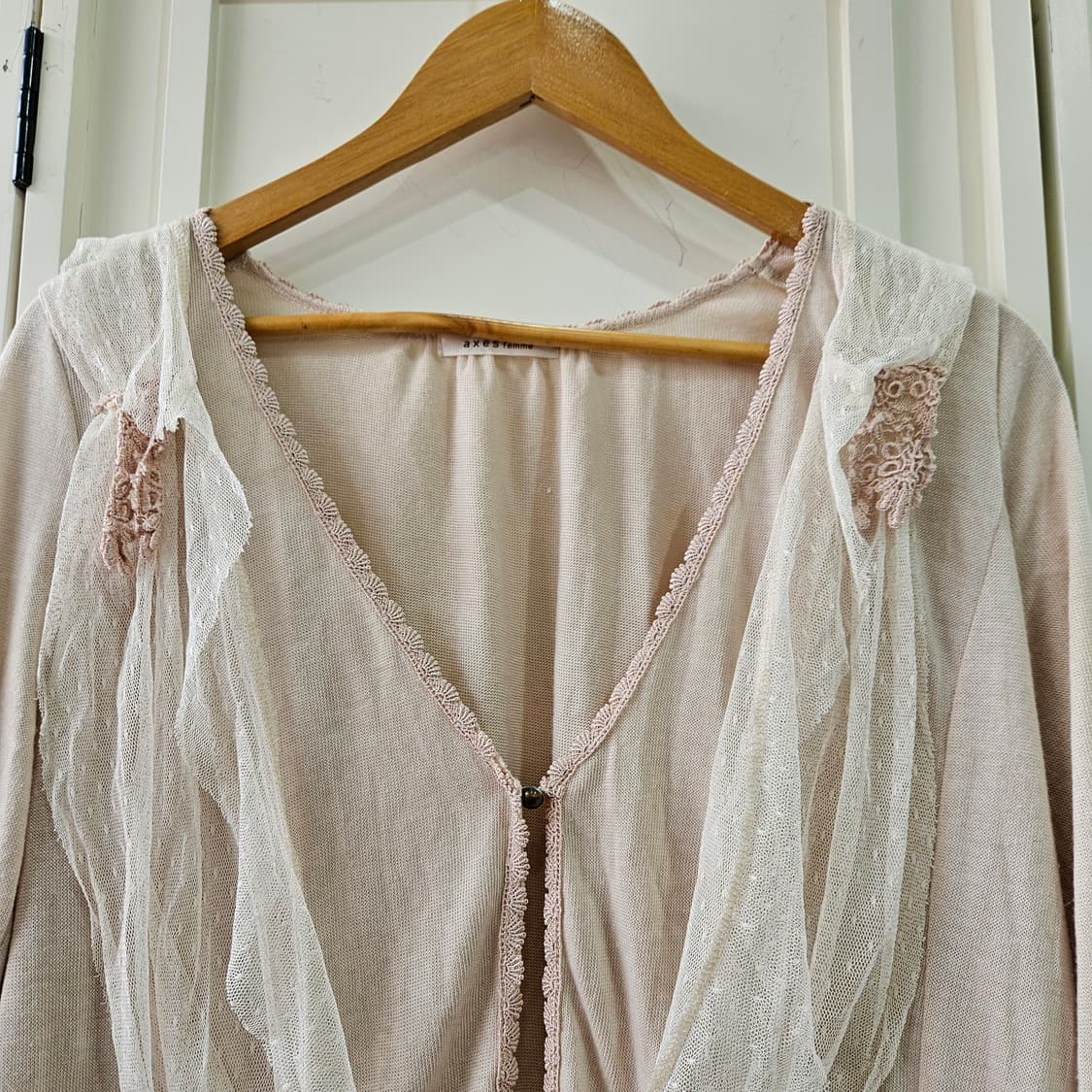 엑시즈팜 레이스 드레이프 롱 가디건 상품이미지3