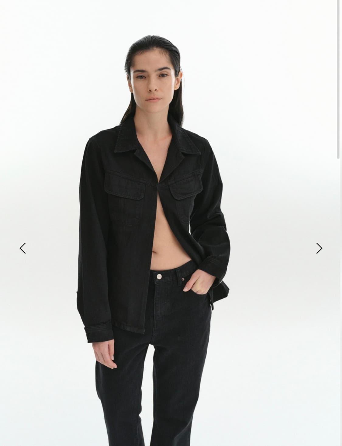 리포스 / COTTON DENIM SHIRT (BLACK) 상품이미지1